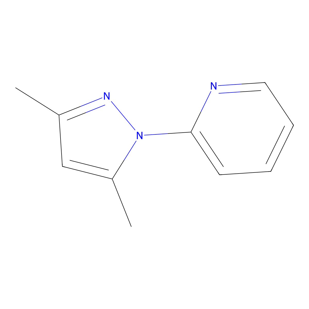 2-(3,5-dimethyl-1H-pyrazol-1-yl)pyridine molecular structure, CAS 21018-71-3
