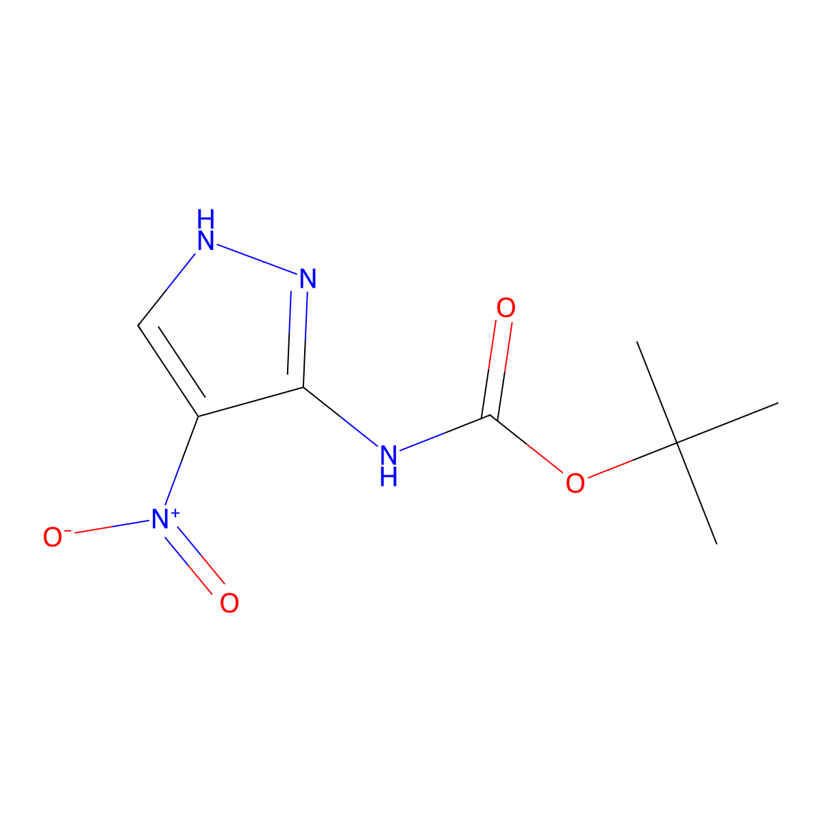 tert-Butyl (4-nitro-1H-pyrazol-3-yl)carbamate molecular structure, CAS 2101822-96-0