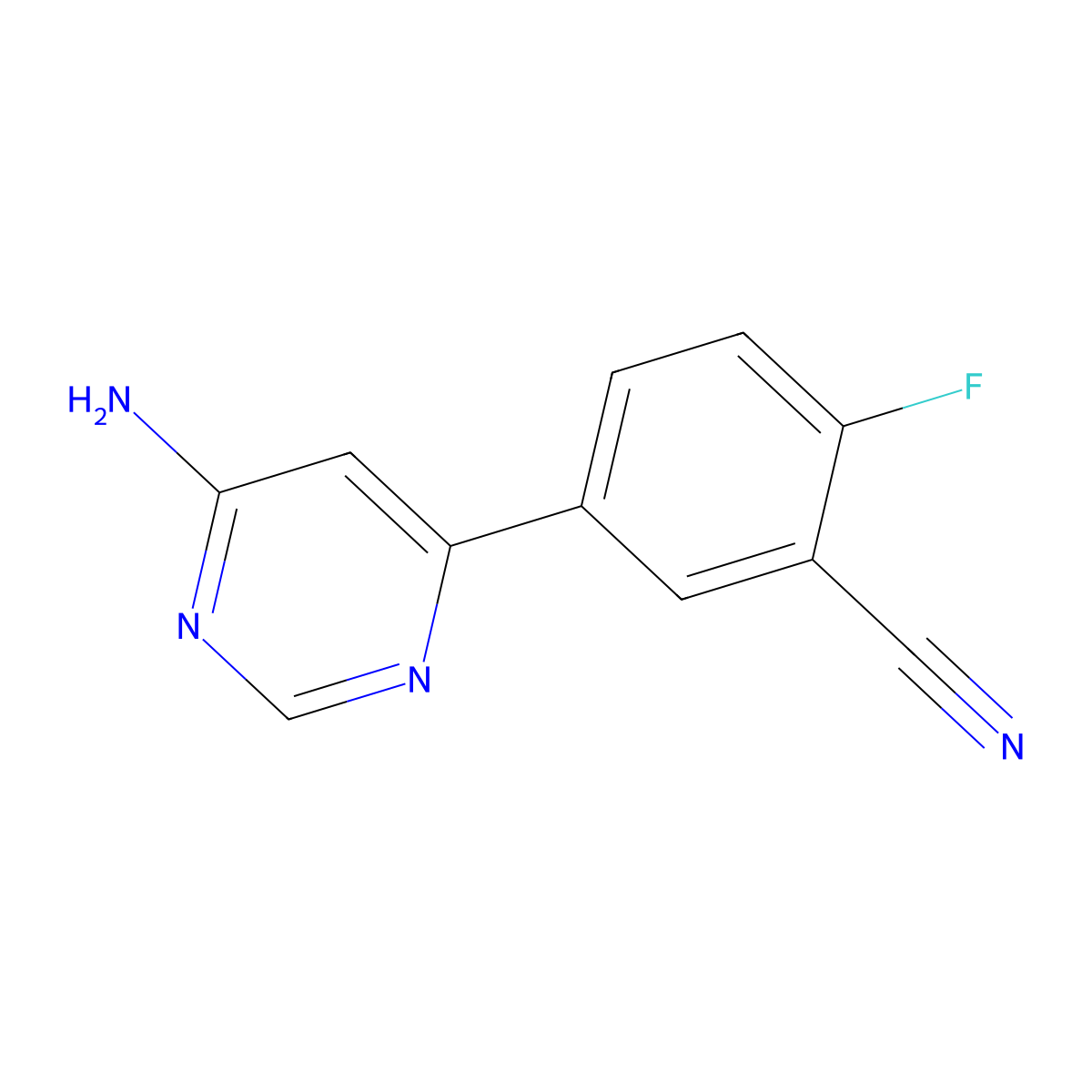 5-(6-Amino-4-pyrimidinyl)-2-fluorobenzonitrile molecular structure, CAS 2101908-40-9