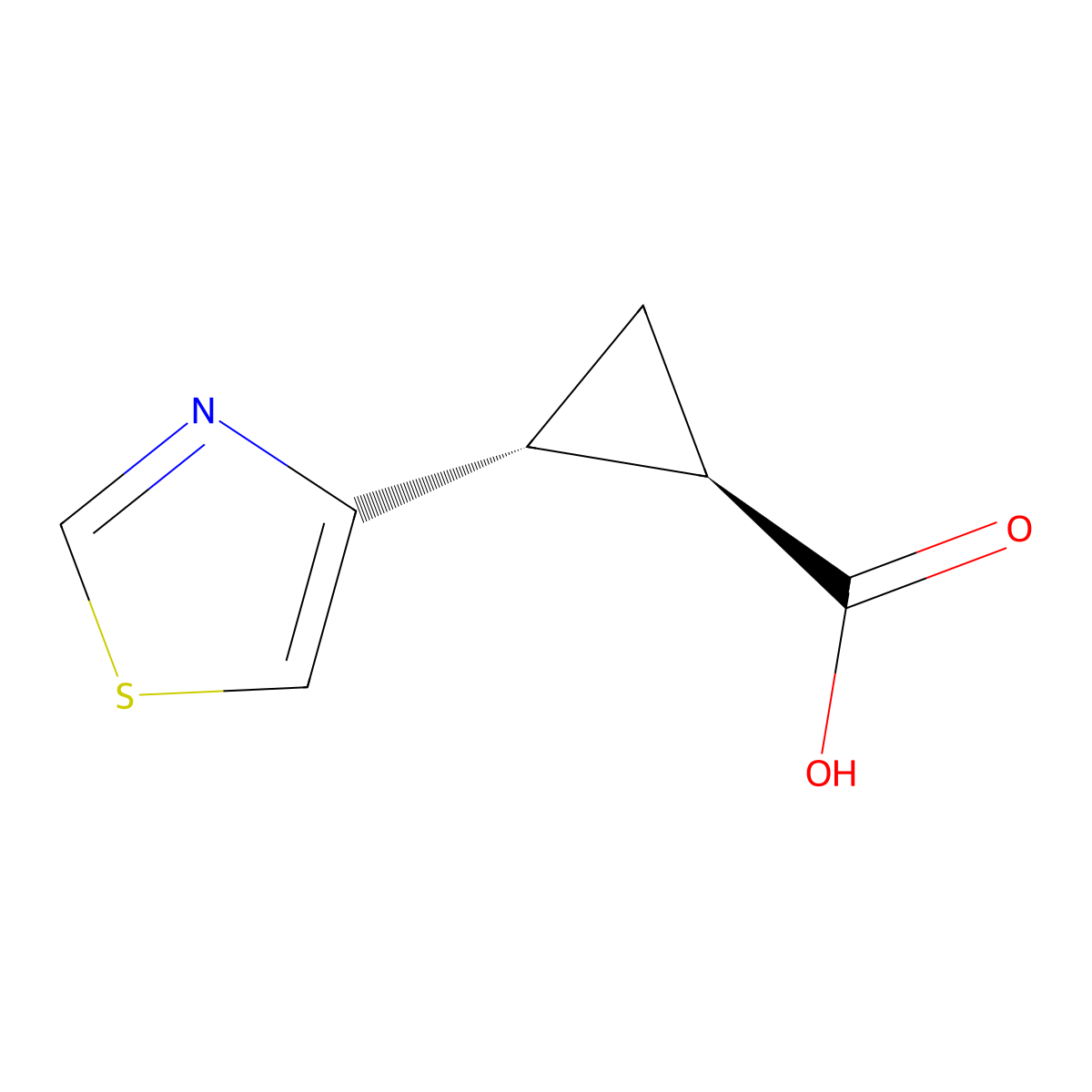 rac-(1R,2R)-2-(1,3-thiazol-4-yl)cyclopropane-1-carboxylicacid molecular structure, CAS 2101909-33-3