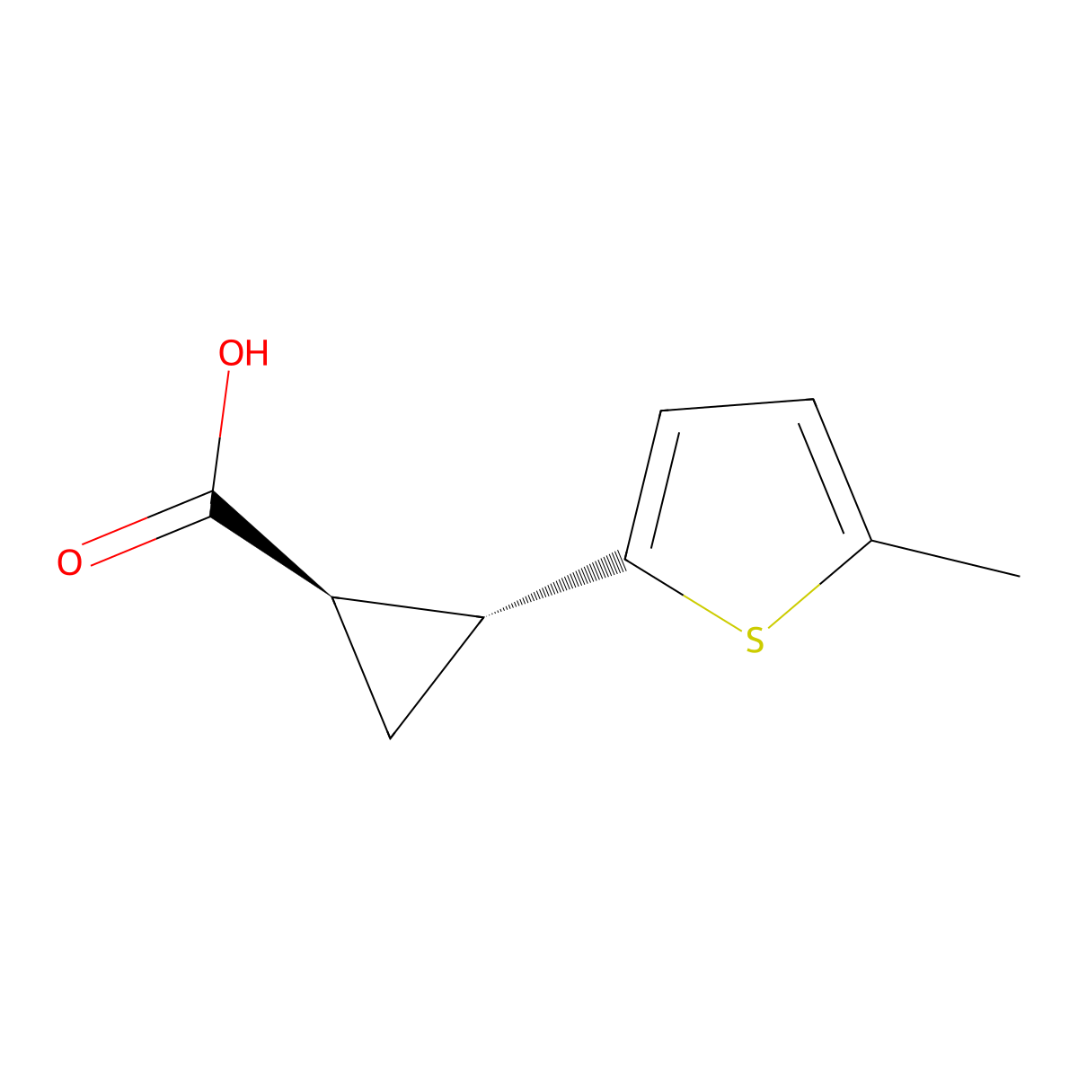 rac-(1R,2R)-2-(5-methylthiophen-2-yl)cyclopropane-1-carboxylic acid molecular structure, CAS 2101909-68-4