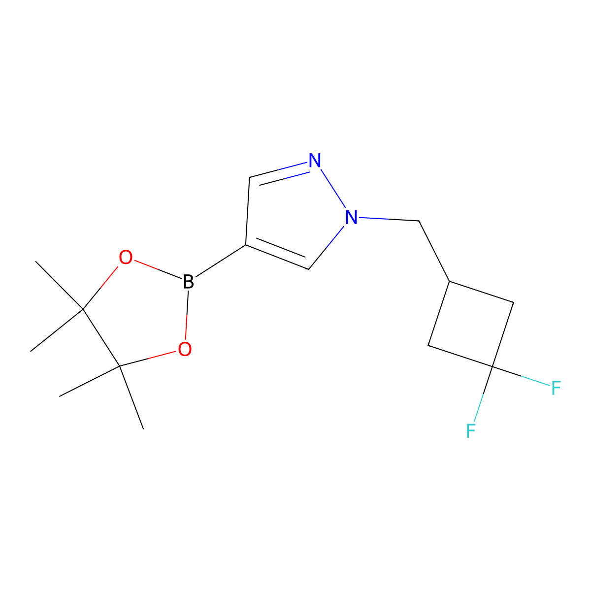 1-[(3,3-Difluorocyclobutyl)methyl]-4-(tetramethyl-1,3,2-dioxaborolan-2-yl)-1h-pyrazole molecular structure, CAS 2101934-11-4