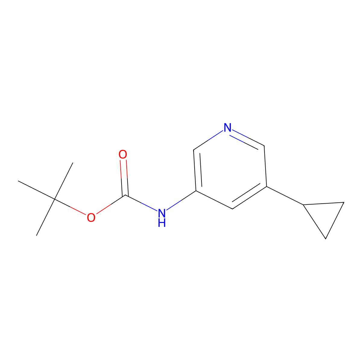 tert-butyl N-(5-cyclopropylpyridin-3-yl)carbamate molecular structure, CAS 2101944-86-7