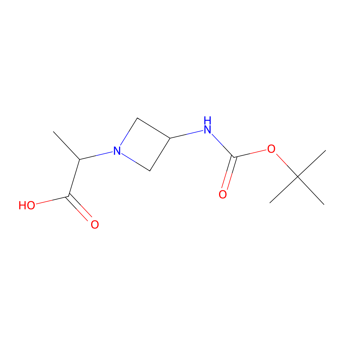 2-(3-{[(Tert-butoxy)carbonyl]amino}azetidin-1-yl)propanoic acid molecular structure, CAS 2101945-10-0