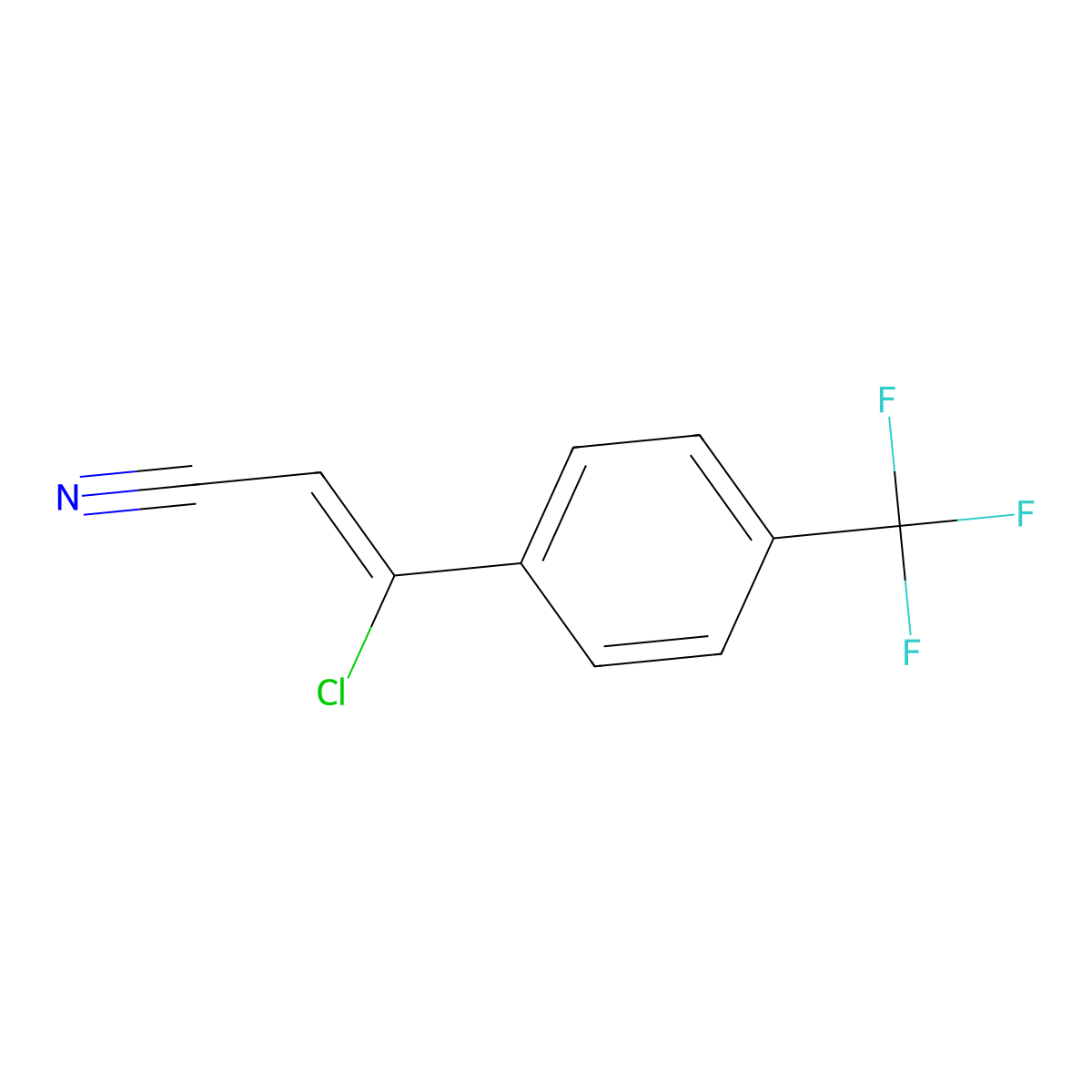 (Z)-3-Chloro-3-[4-(trifluoromethyl)phenyl]acrylonitrile molecular structure, CAS 2101962-26-7