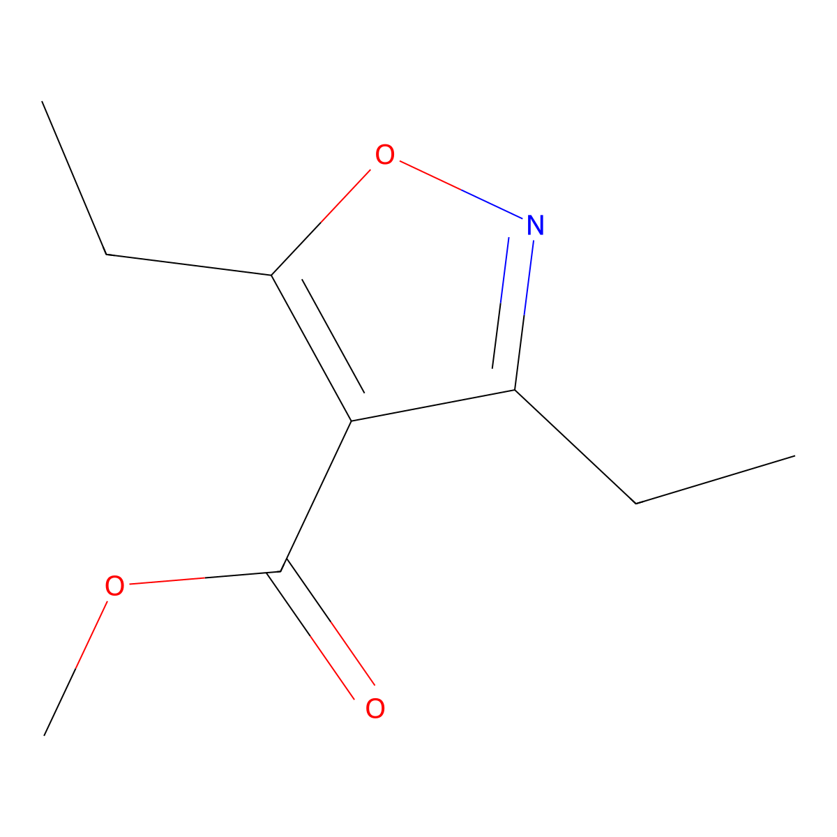 Methyl 3,5-diethyl-1,2-oxazole-4-carboxylate molecular structure, CAS 2101973-28-6