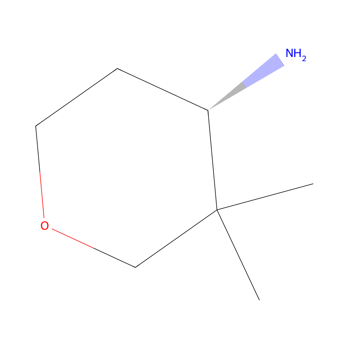 (S)-3,3-Dimethyltetrahydro-2H-pyran-4-amine molecular structure, CAS 2102028-40-8