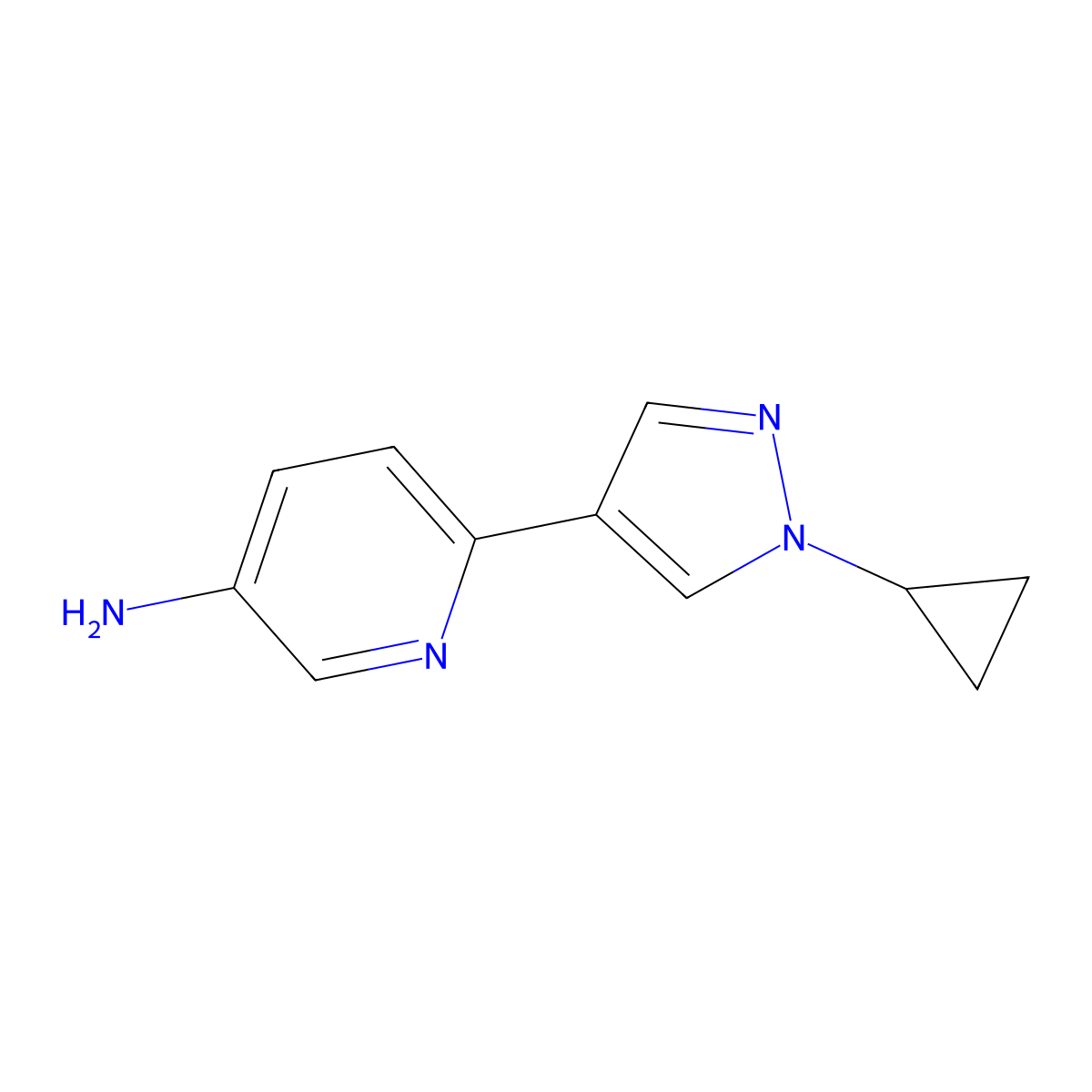 6-(1-Cyclopropyl-1h-pyrazol-4-yl)-3-pyridinamine molecular structure, CAS 2102040-12-8