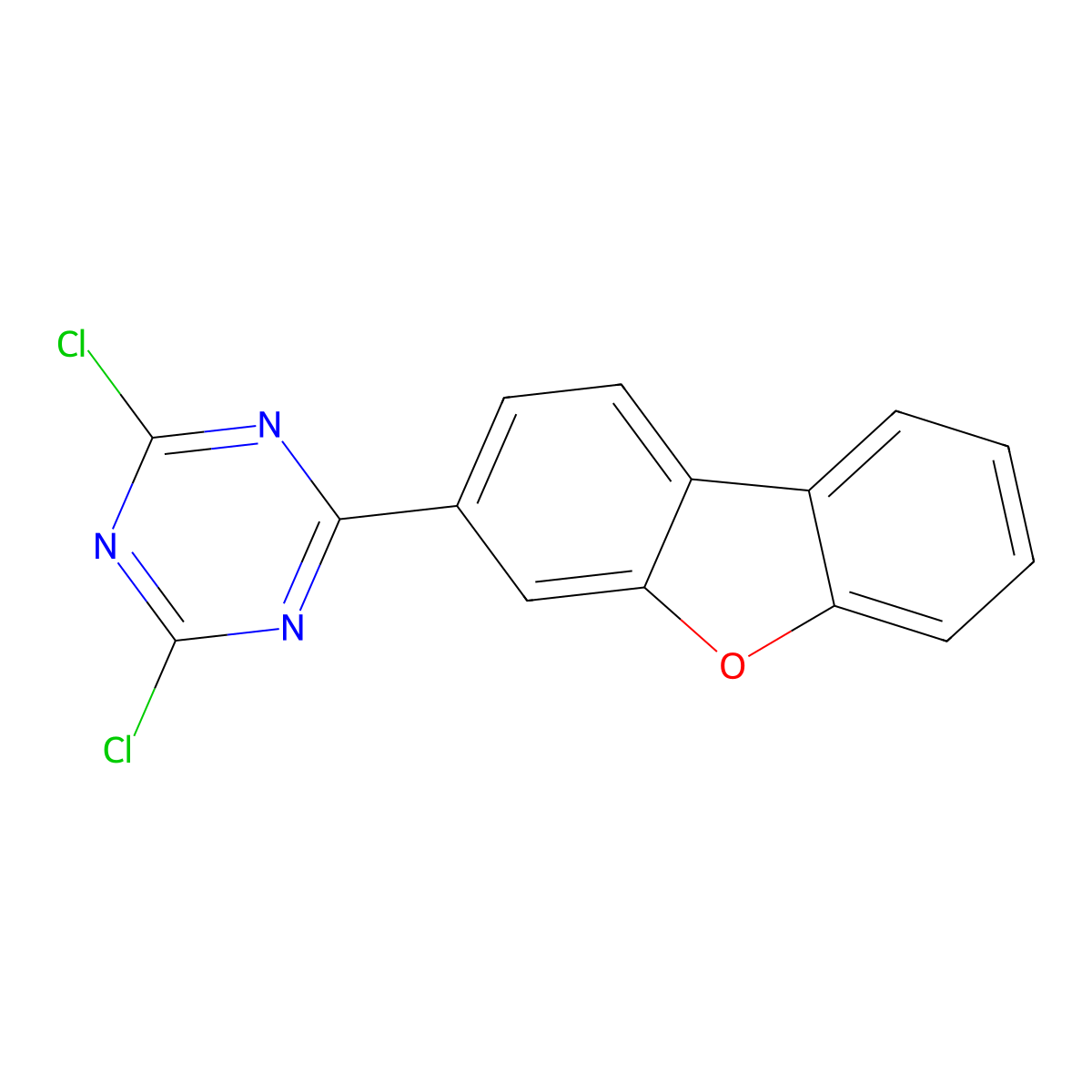 2,4-Dichloro-6-(dibenzo(b,d)furan-3-yl)-1,3,5-triazine molecular structure, CAS 2102042-41-9