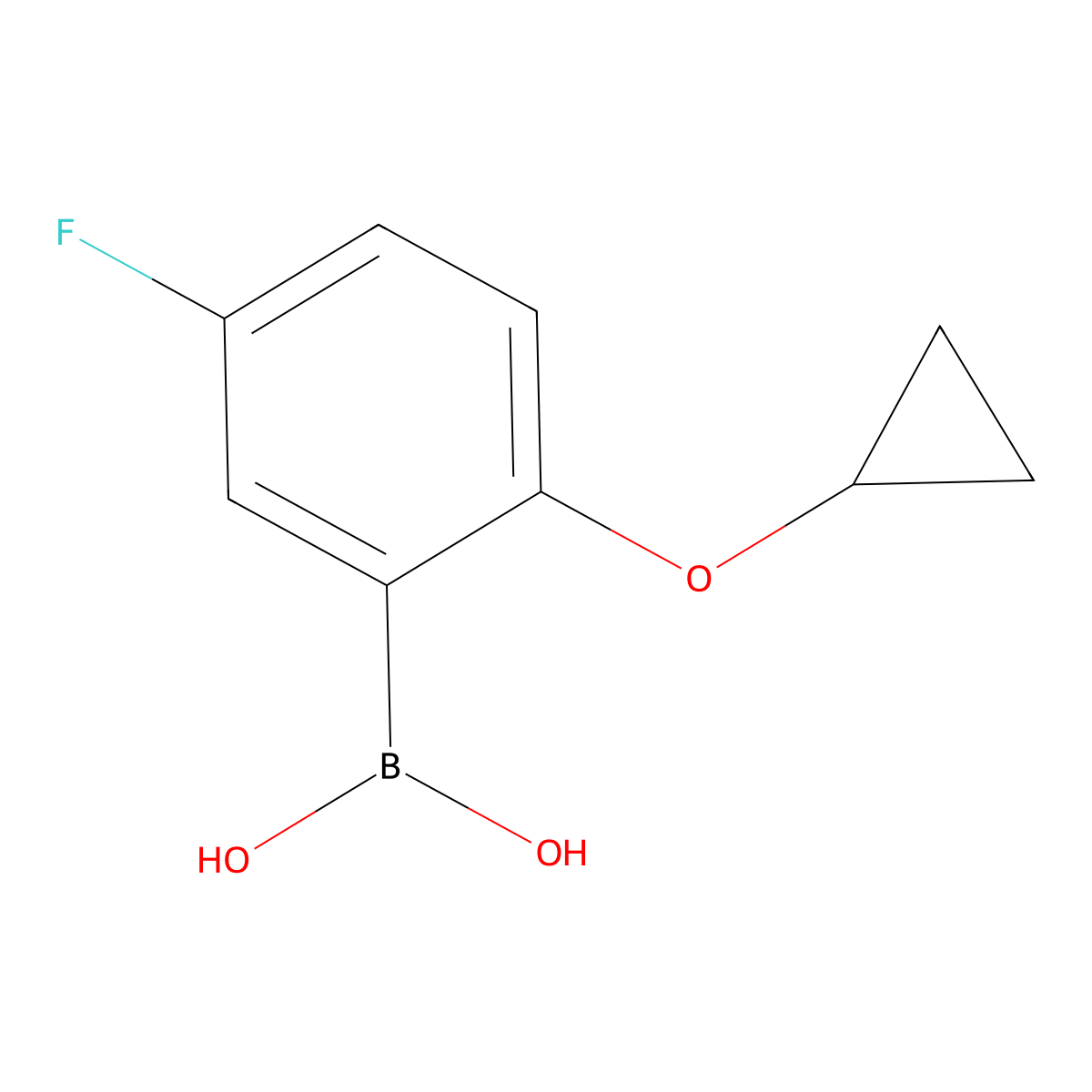 (2-Cyclopropoxy-5-fluorophenyl)boronic acid molecular structure, CAS 2102054-77-1