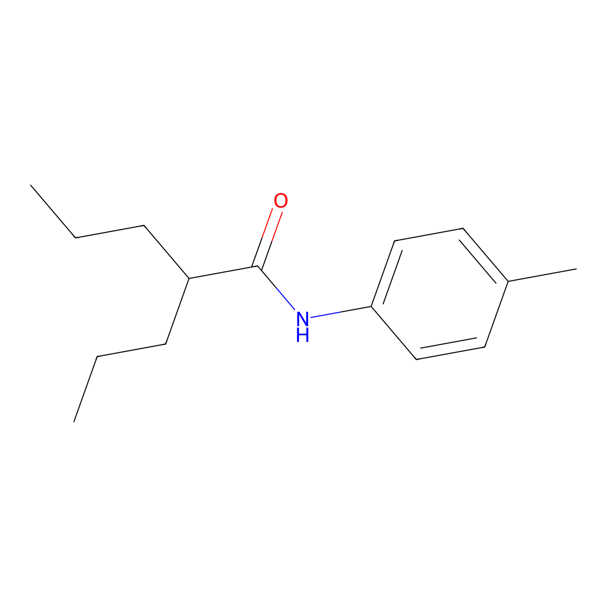 N-(4-methylphenyl)-2-propylpentanamide molecular structure, CAS 21021-75-0