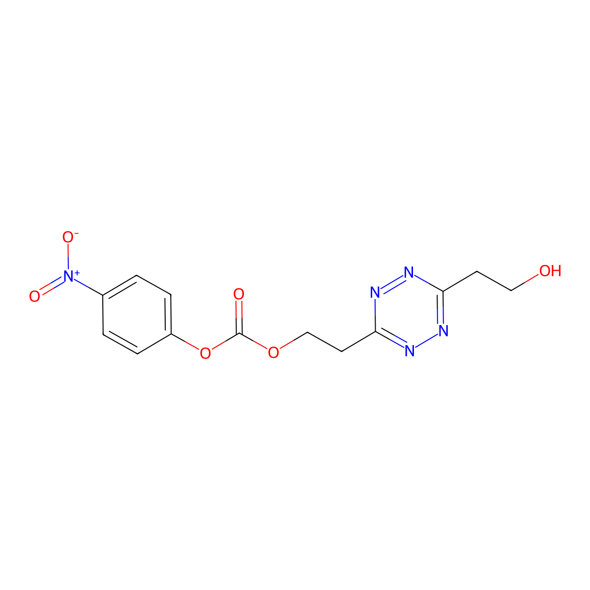 2-(6-(2-Hydroxyethyl)-1,2,4,5-tetrazin-3-yl)ethyl (4-nitrophenyl) carbonate molecular structure, CAS 2102116-91-4