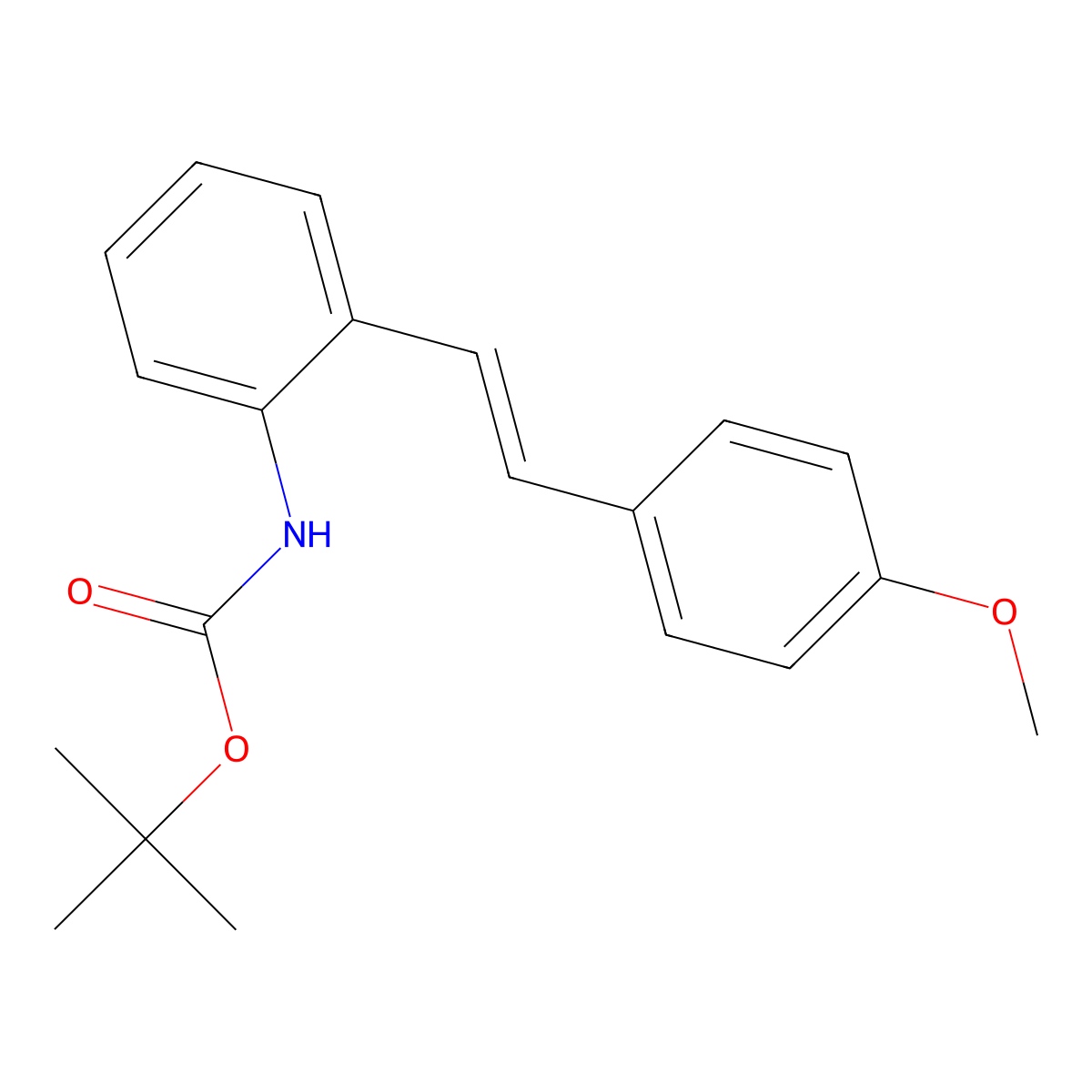 tert-Butyl (E)-(2-(4-methoxystyryl)phenyl)carbamate molecular structure, CAS 2102117-18-8