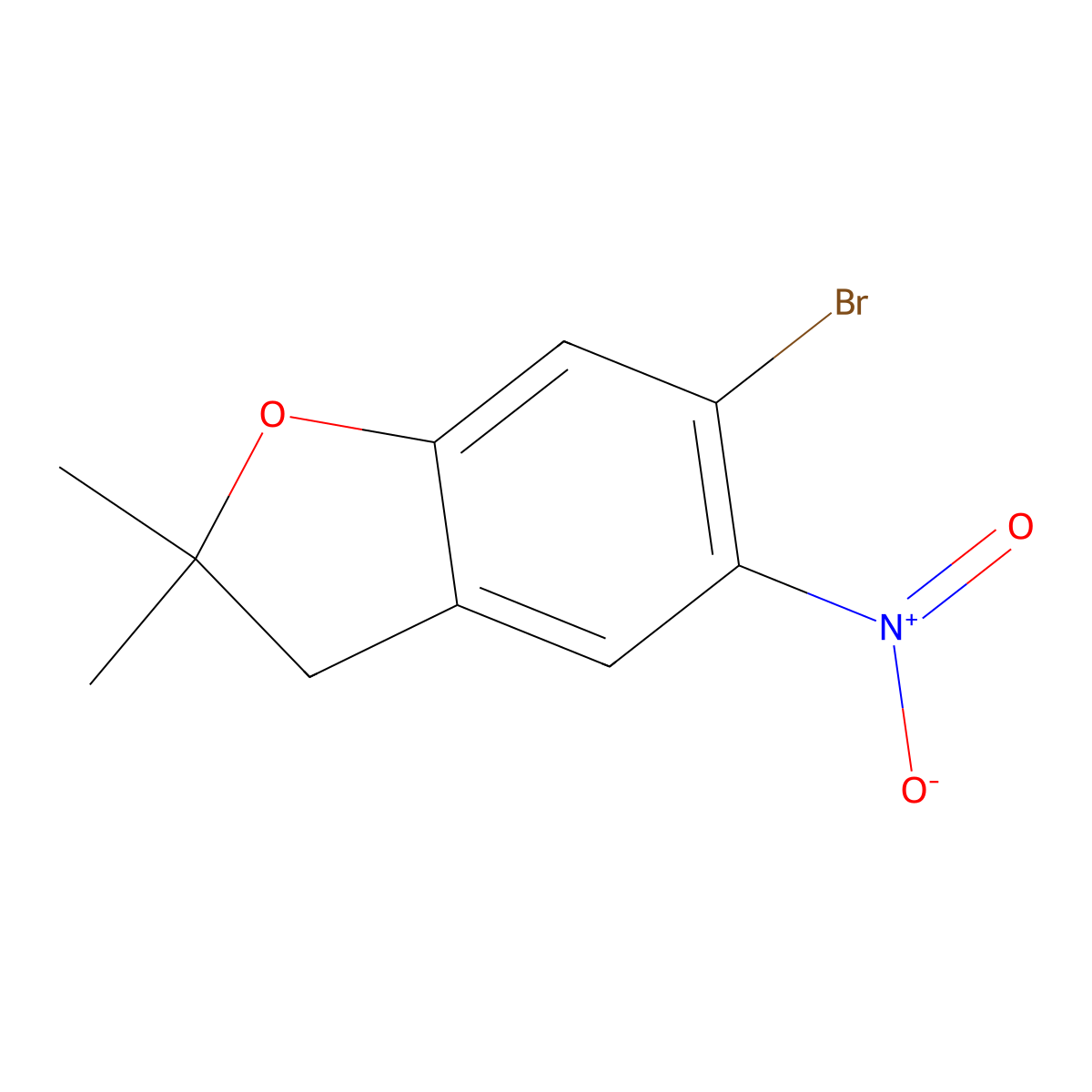 6-Bromo-2,2-dimethyl-5-nitro-2,3-dihydrobenzofuran molecular structure, CAS 2102174-81-0
