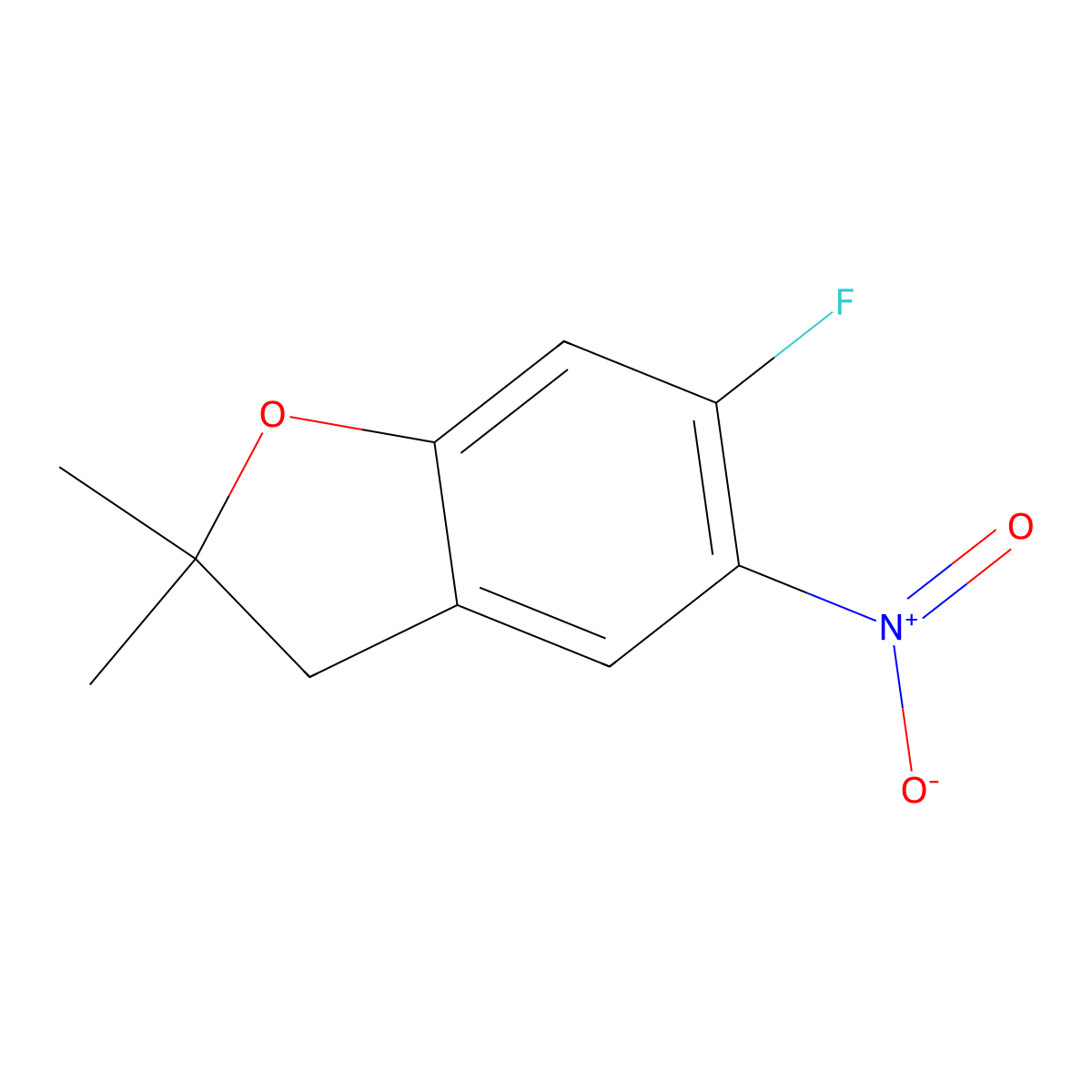 6-Fluoro-2,2-dimethyl-5-nitro-2,3-dihydrobenzofuran molecular structure, CAS 2102174-87-6