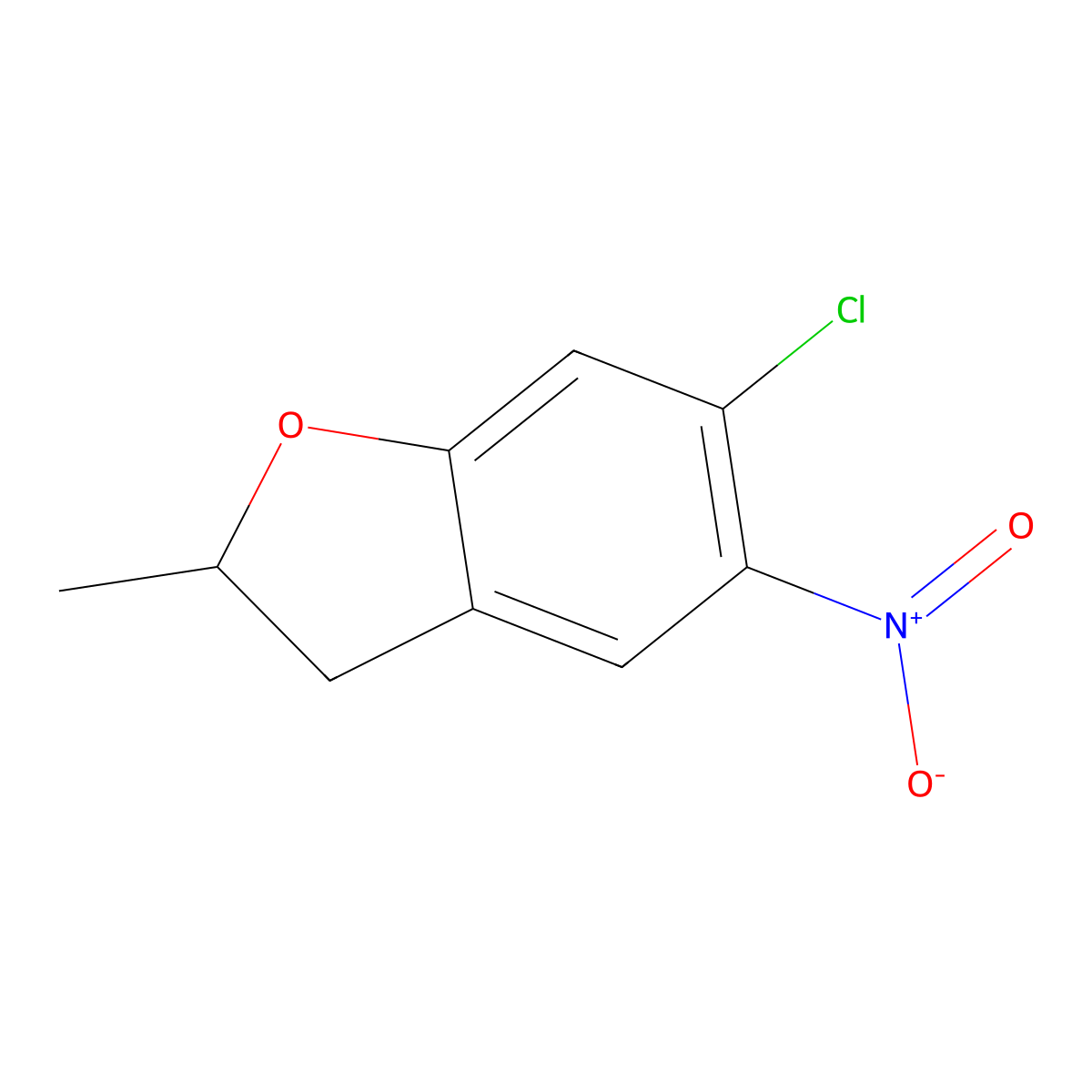 6-Chloro-2-methyl-5-nitro-2,3-dihydrobenzofuran molecular structure, CAS 2102175-16-4