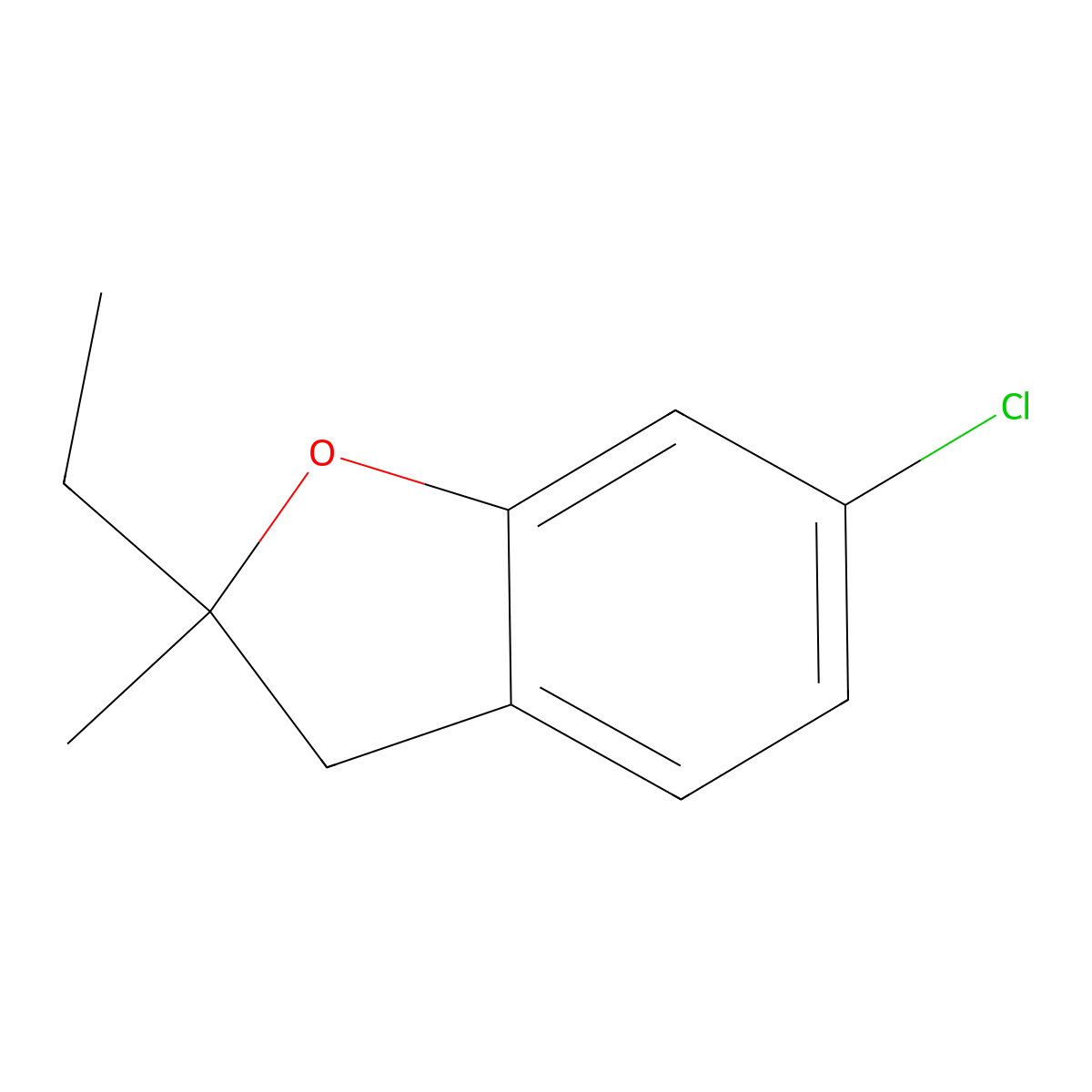 6-Chloro-2-ethyl-2-methyl-2,3-dihydrobenzofuran molecular structure, CAS 2102175-33-5