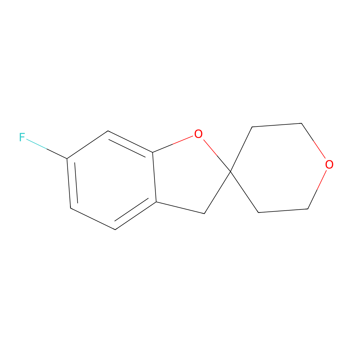 6-fluoro-2',3',5',6'-tetrahydro-3H-spiro[benzofuran-2,4'-pyran] molecular structure, CAS 2102175-71-1