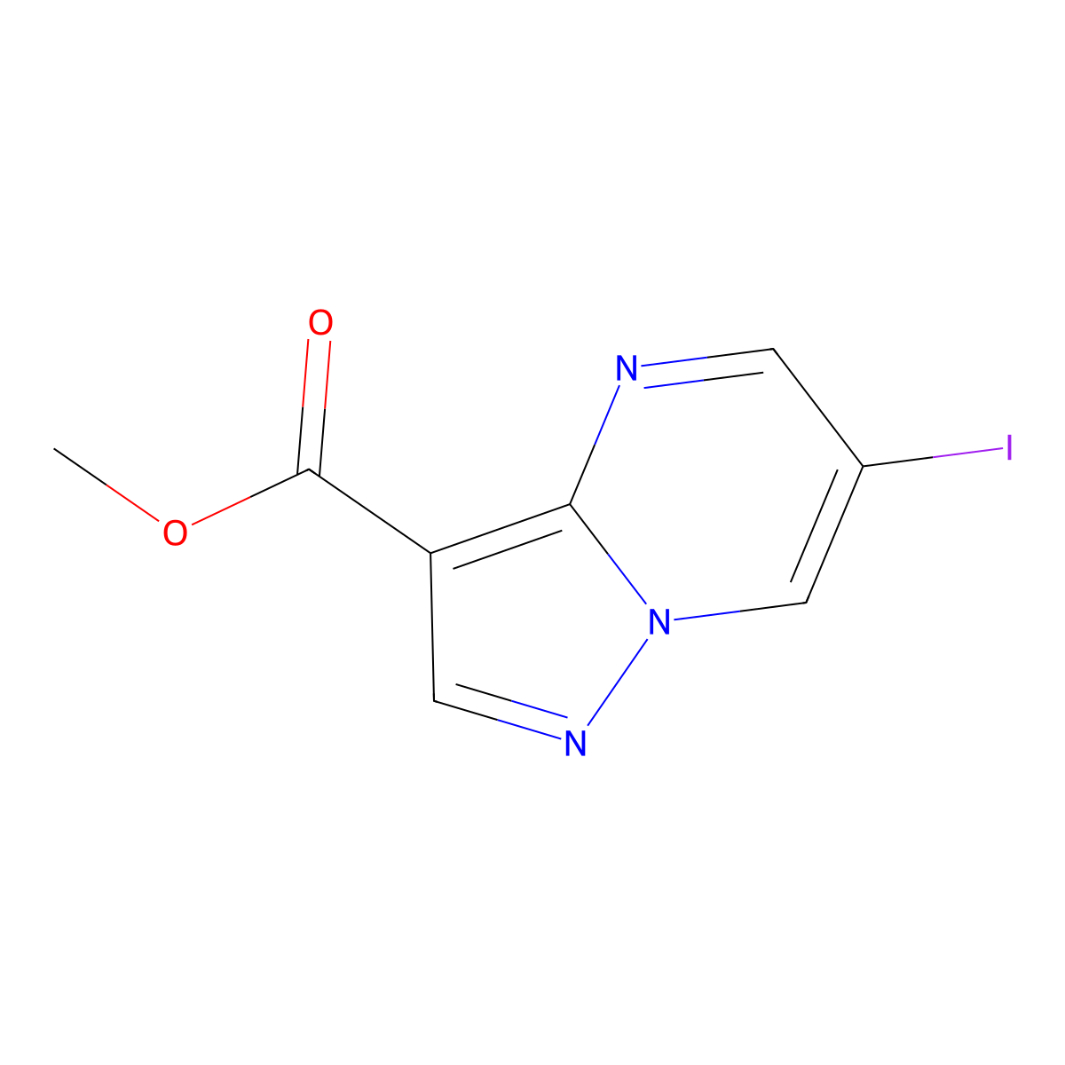 Methyl 6-iodopyrazolo[1,5-A]pyrimidine-3-carboxylate molecular structure, CAS 2102176-10-1