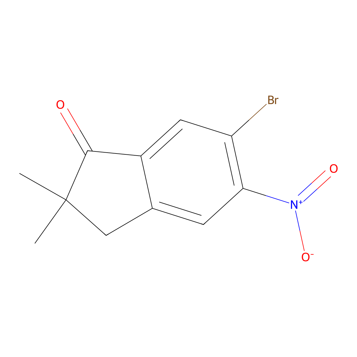 6-Bromo-2,2-dimethyl-5-nitro-2,3-dihydro-1H-inden-1-one molecular structure, CAS 2102178-88-9
