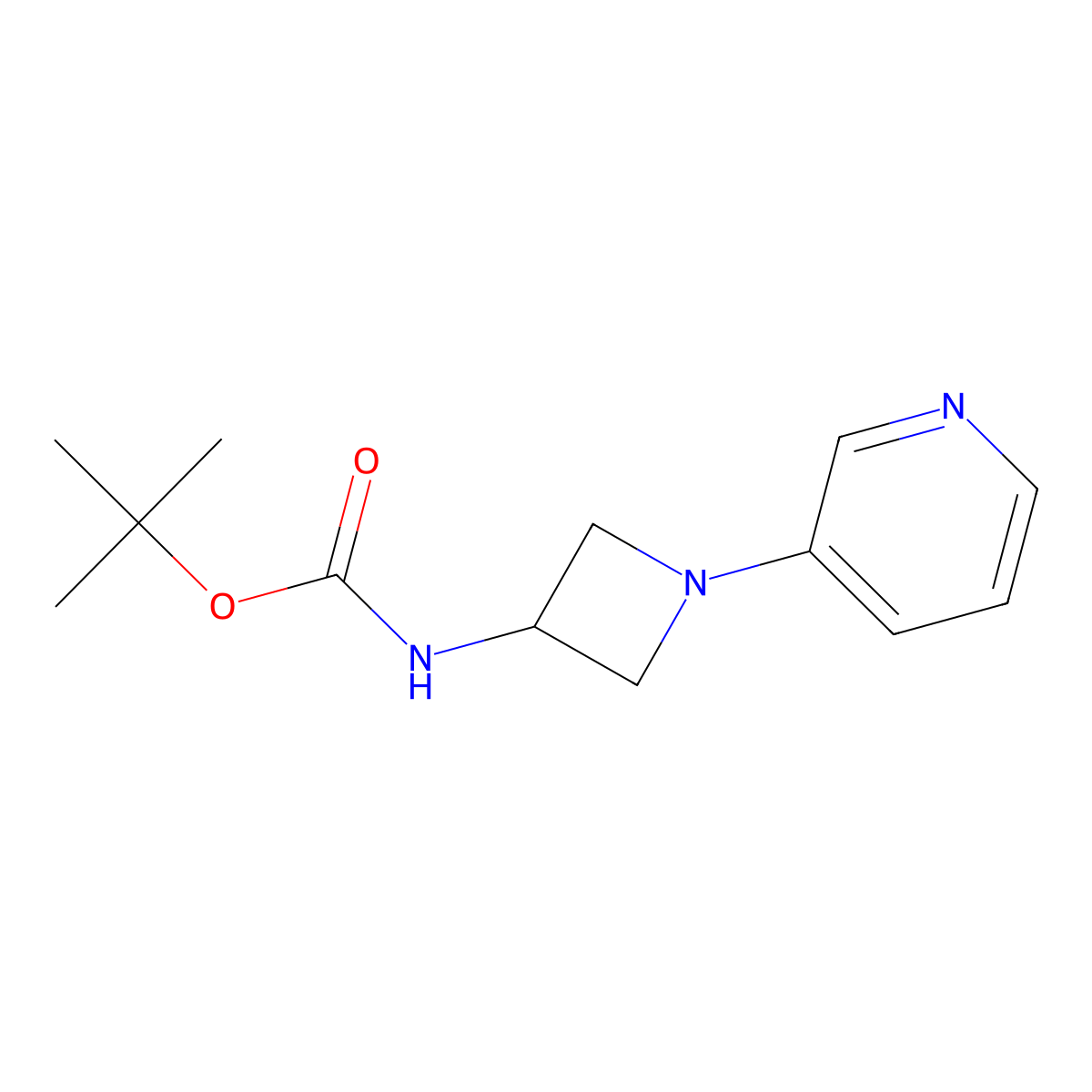 tert-butyl N-[1-(pyridin-3-yl)azetidin-3-yl]carbamate molecular structure, CAS 2102183-85-5