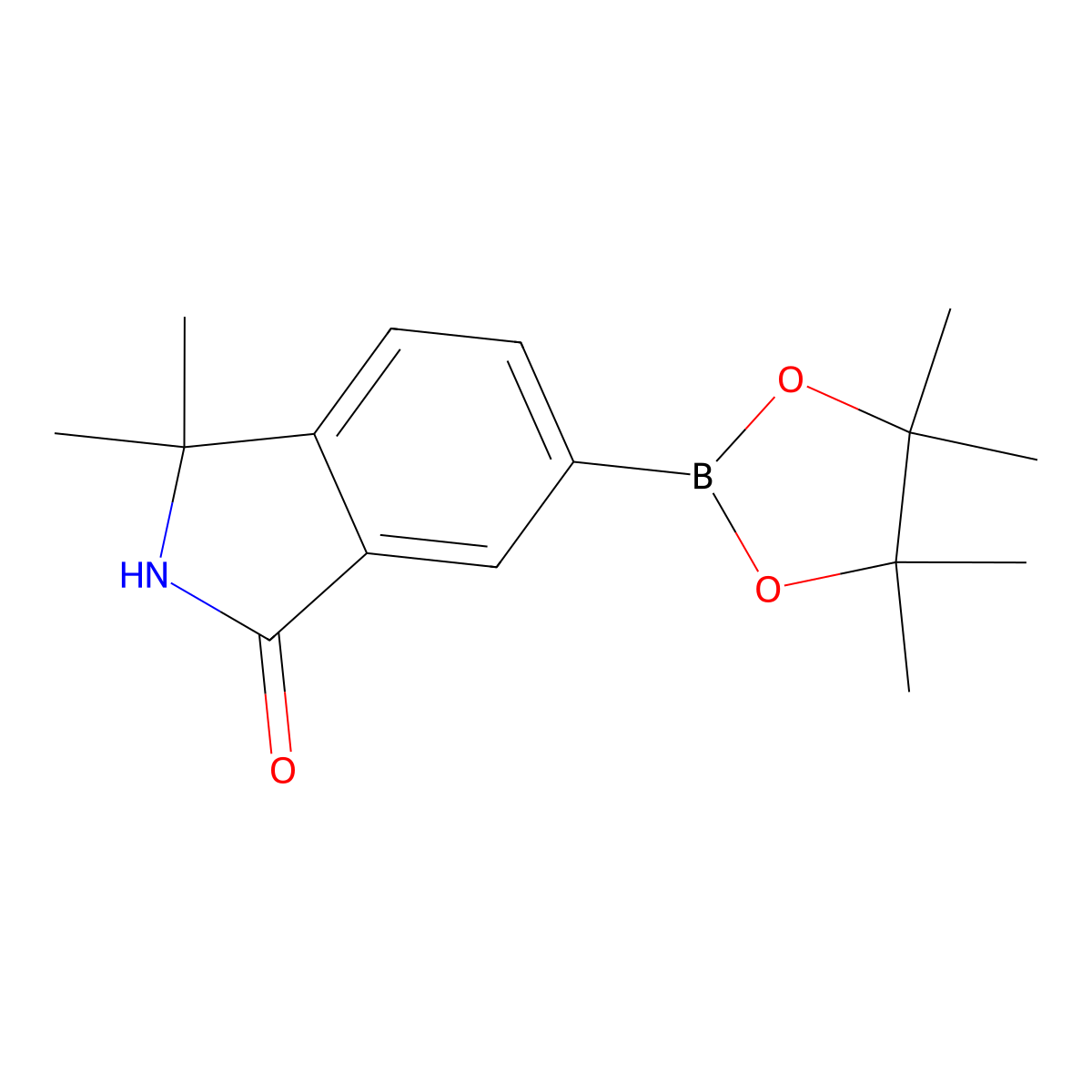 3,3-Dimethyl-6-(4,4,5,5-tetramethyl-1,3,2-dioxaborolan-2-yl)isoindolin-1-one molecular structure, CAS 2102195-34-4