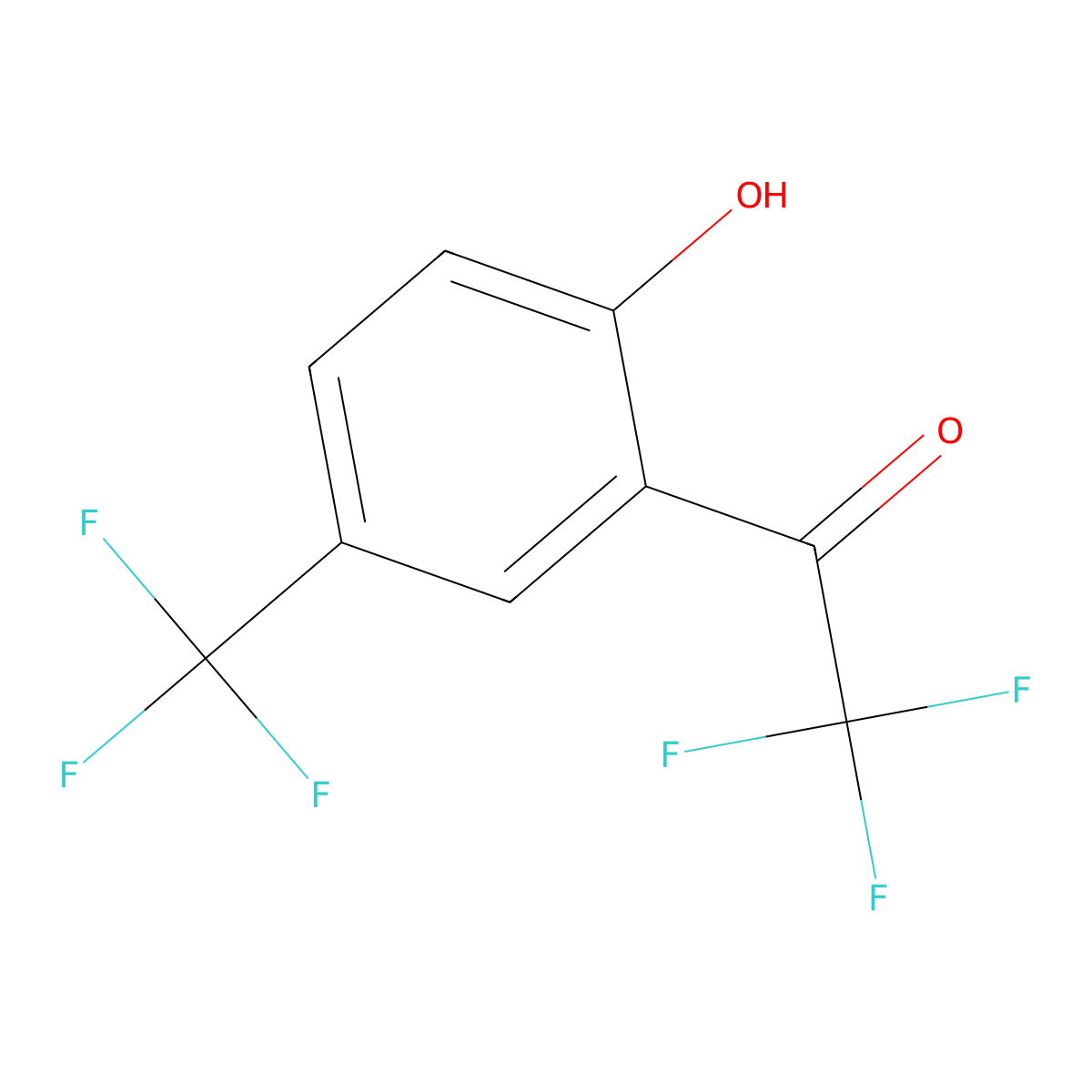 2,2,2-Trifluoro-1-(2-hydroxy-5-(trifluoromethyl)phenyl)ethanone molecular structure, CAS 2102203-63-2