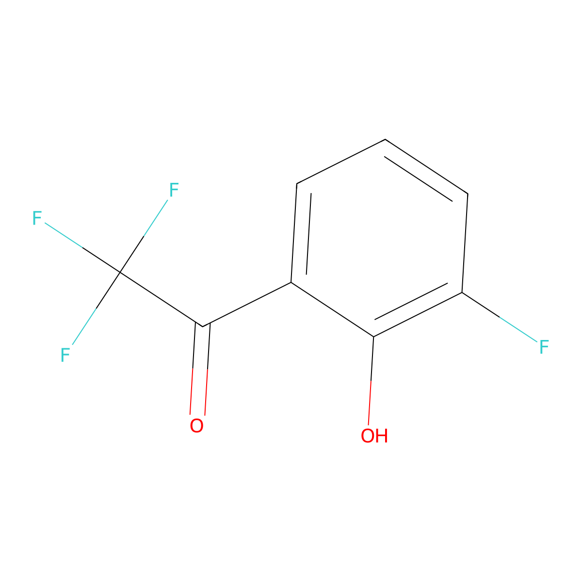2,2,2-Trifluoro-1-(3-fluoro-2-hydroxyphenyl)ethan-1-one molecular structure, CAS 2102203-64-3