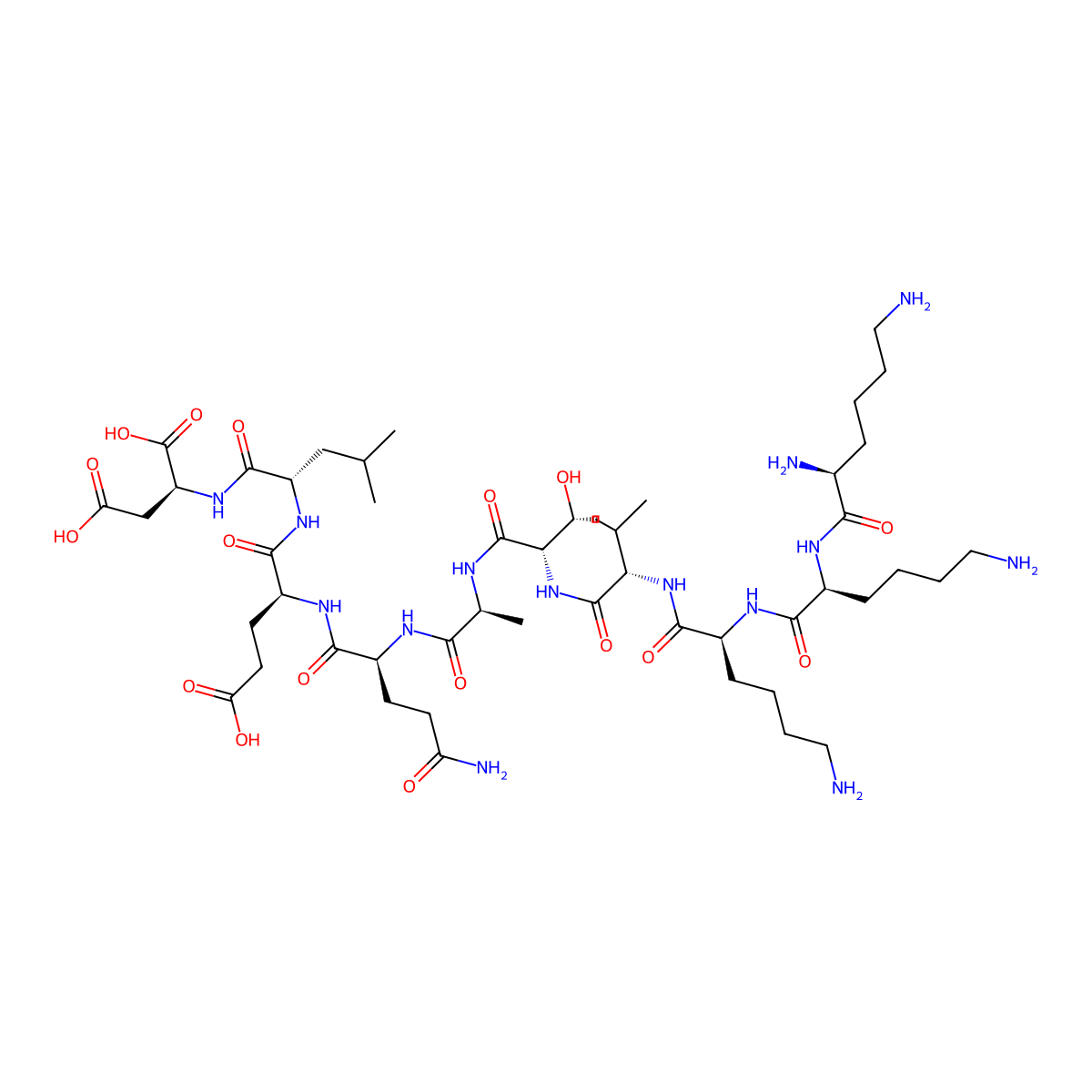 H-Lys-Lys-Lys-Val-Thr-Ala-Gln-Glu-Leu-Asp-OH molecular structure, CAS 210229-94-0