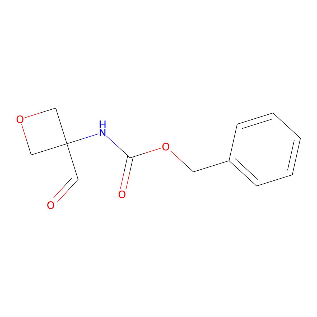 benzyl N-(3-formyloxetan-3-yl)carbamate molecular structure, CAS 2102298-30-4