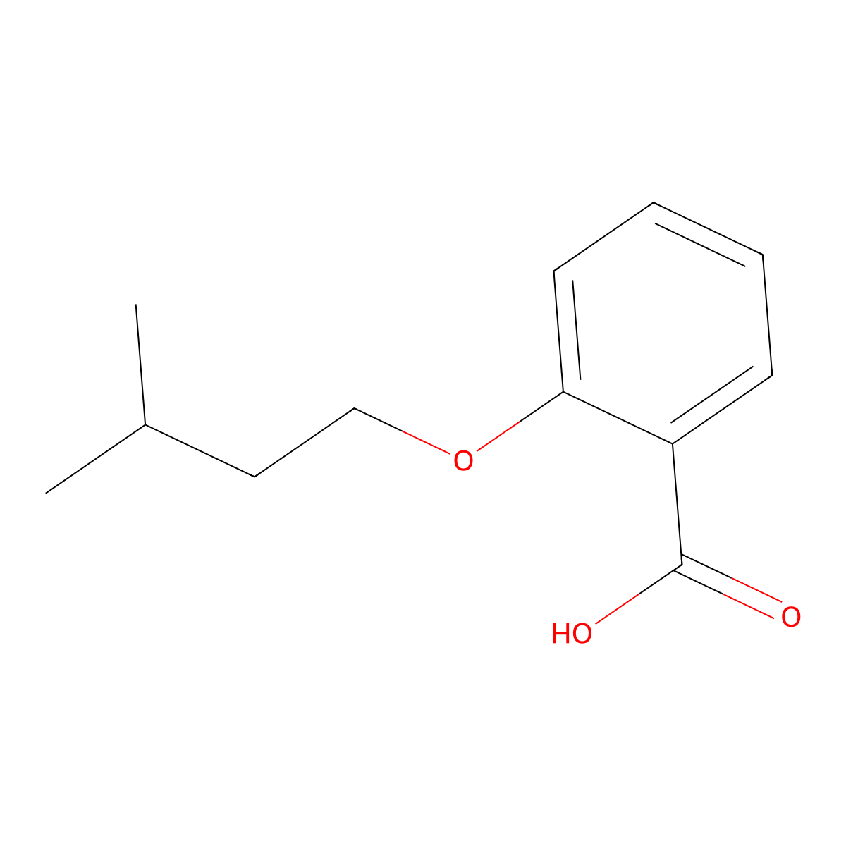 2-(3-Methylbutoxy)benzoic acid molecular structure, CAS 21023-51-8