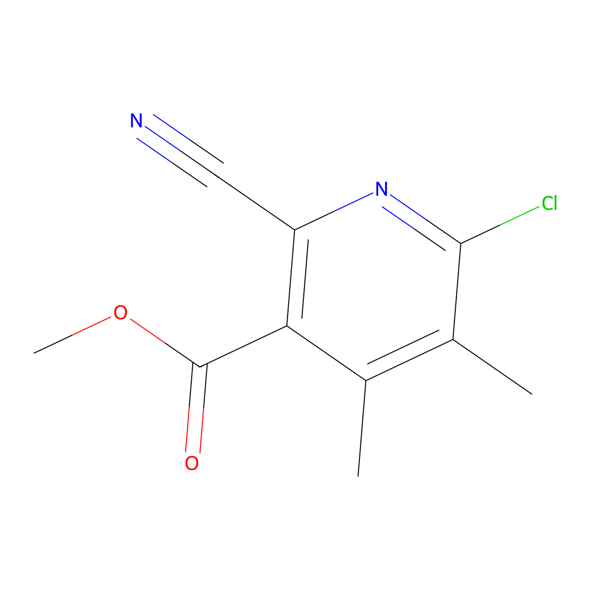 Methyl 6-chloro-2-cyano-4,5-dimethylnicotinate molecular structure, CAS 2102324-67-2
