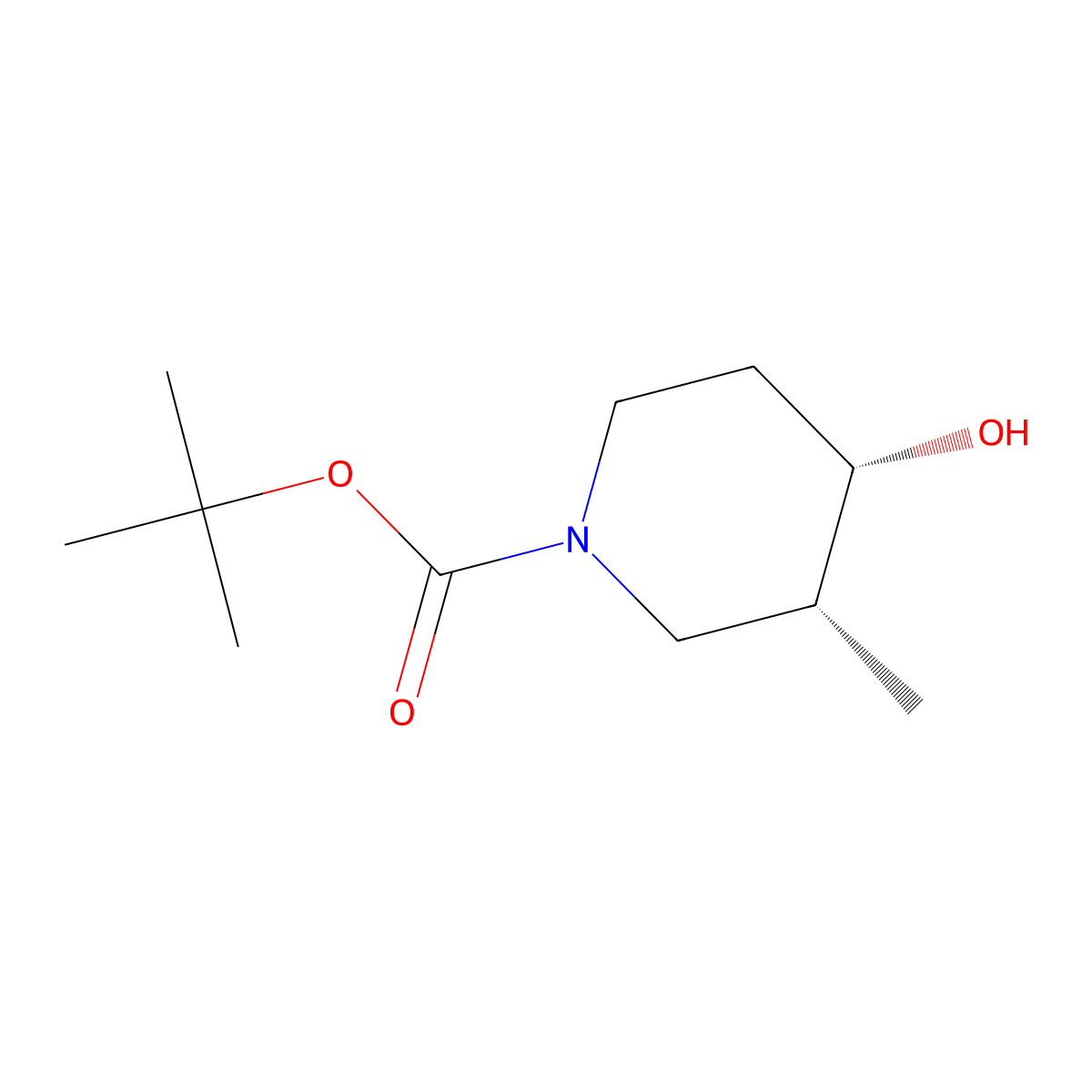 rac-tert-butyl (3R,4S)-4-hydroxy-3-methylpiperidine-1-carboxylate molecular structure, CAS 2102325-71-1