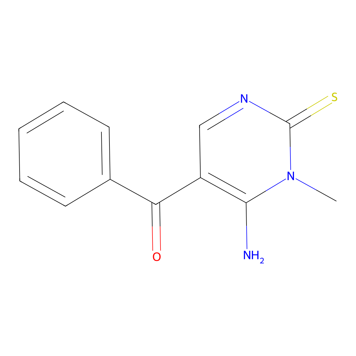 (6-Amino-1-methyl-2-thioxo-1,2-dihydro-5-pyrimidinyl)(phenyl)methanone molecular structure, CAS 210235-77-1