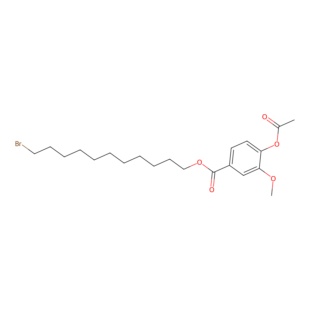 11-Bromoundecyl 4-acetoxy-3-methoxybenzoate molecular structure, CAS 2102353-58-0