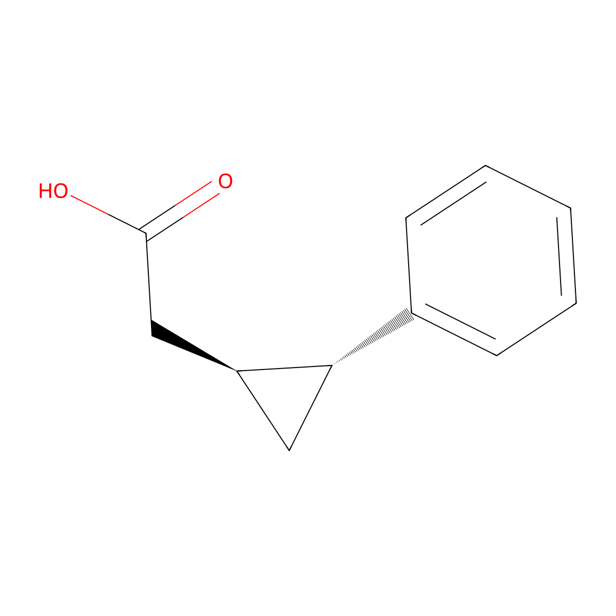 2-[(1S,2R)-2-phenylcyclopropyl]acetic acid molecular structure, CAS 21024-66-8