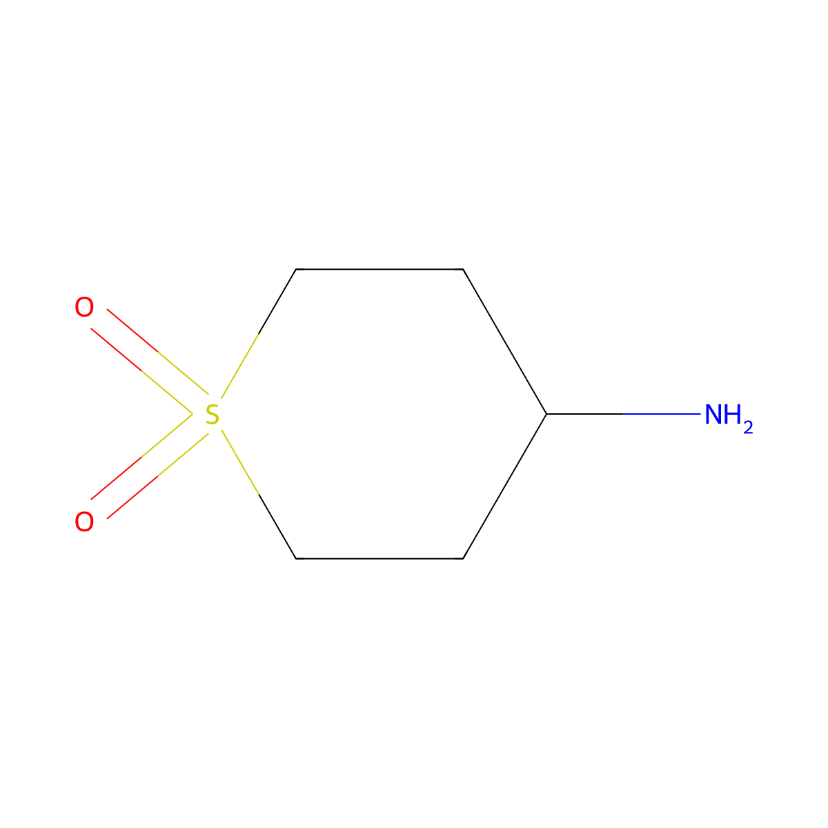 2H-Thiopyran-4-amine, tetrahydro-, 1,1-dioxide molecular structure, CAS 210240-20-3