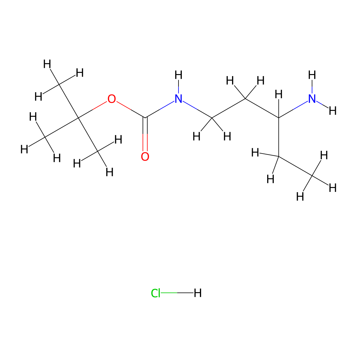 1-N-Boc-Pentane-1,3-diamine hydrochloride molecular structure, CAS 210240-75-8