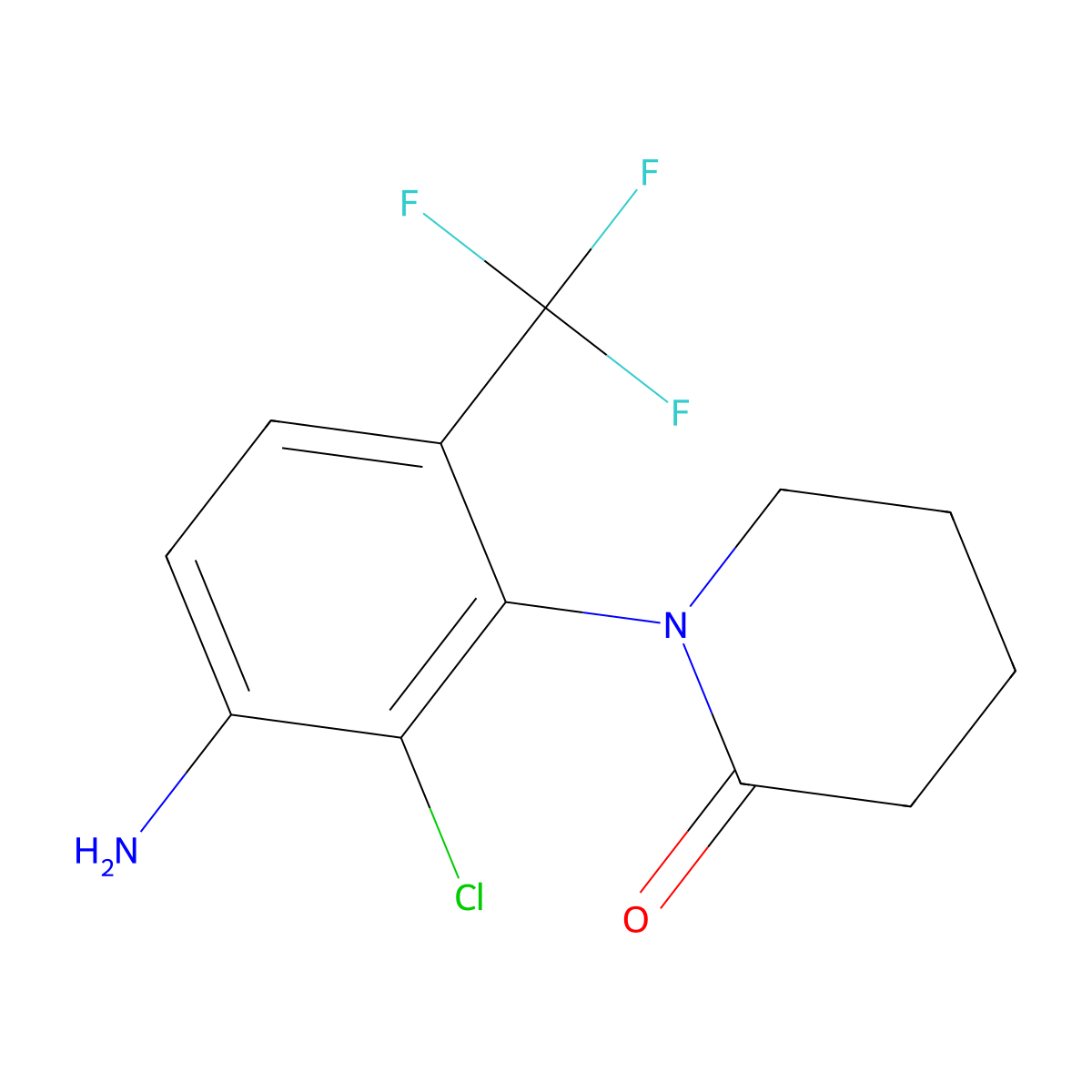 1-(3-Amino-2-chloro-6-(trifluoromethyl)phenyl)piperidin-2-one molecular structure, CAS 2102408-69-3