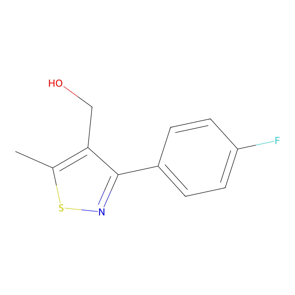 (3-(4-Fluorophenyl)-5-methylisothiazol-4-yl)methanol molecular structure, CAS 2102408-72-8