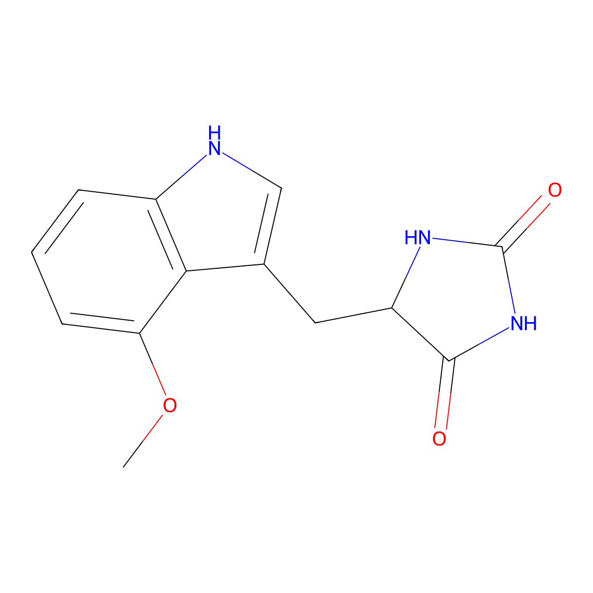 5-((4-Methoxy-1h-indol-3-yl)methyl)imidazolidine-2,4-dione molecular structure, CAS 2102408-76-2