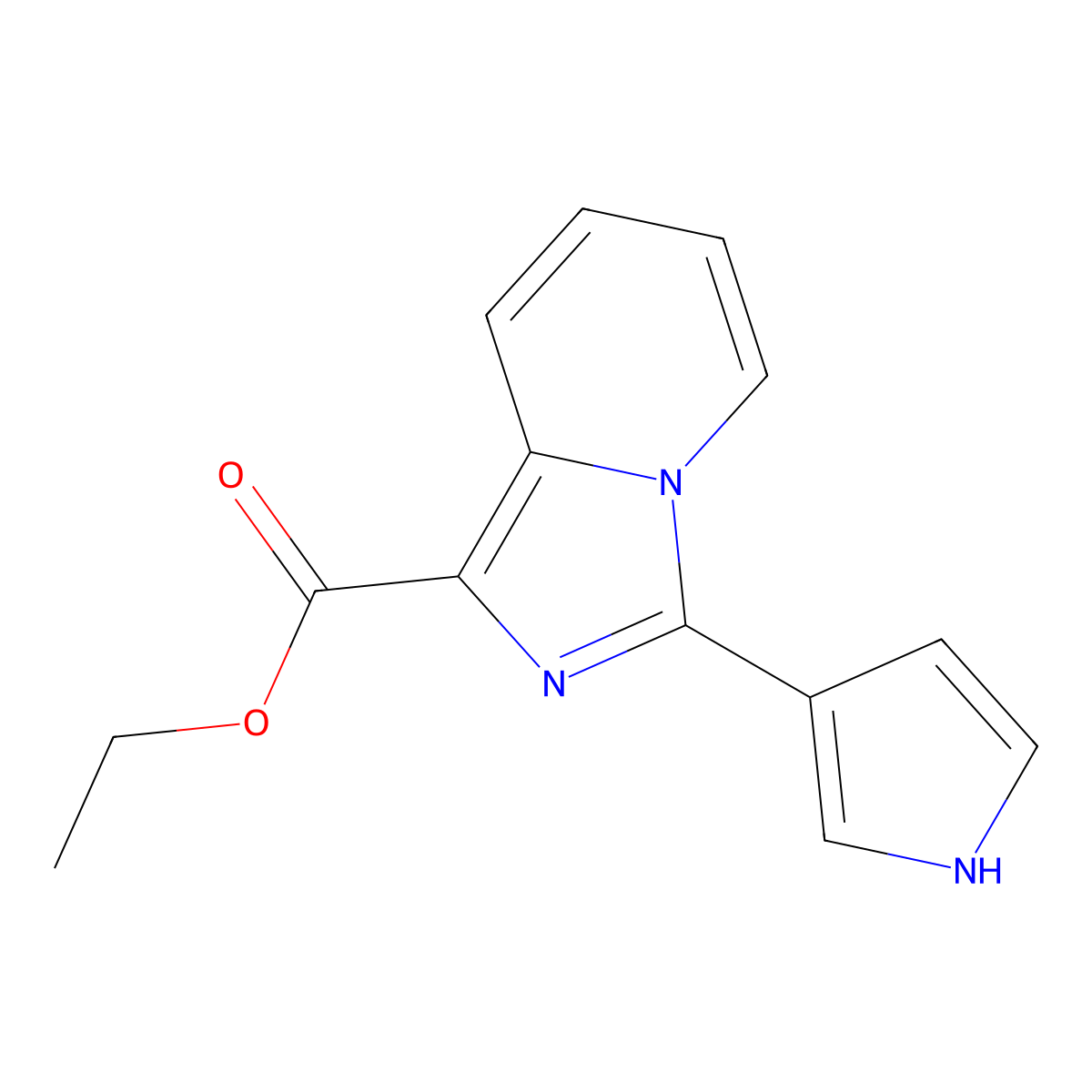 ethyl 3-(1H-pyrrol-3-yl)imidazo[1,5-a]pyridine-1-carboxylate molecular structure, CAS 2102408-88-6