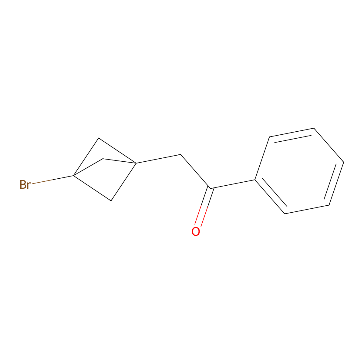 2-{3-Bromobicyclo[1.1.1]pentan-1-yl}-1-phenylethan-1-one molecular structure, CAS 2102408-90-0