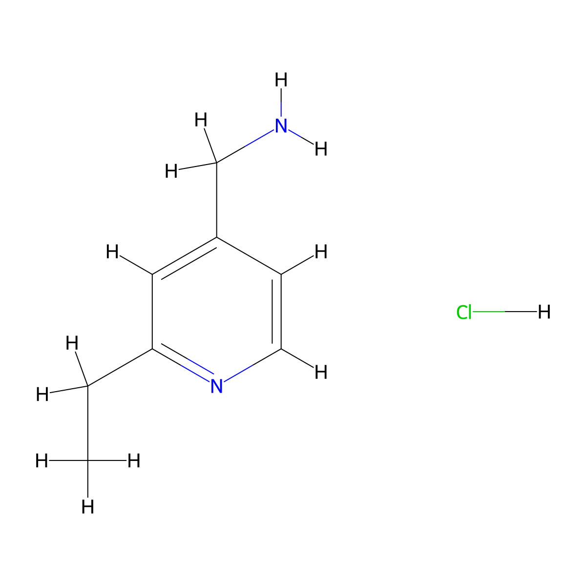 (2-Ethylpyridin-4-YL)methanamine hcl molecular structure, CAS 2102408-92-2