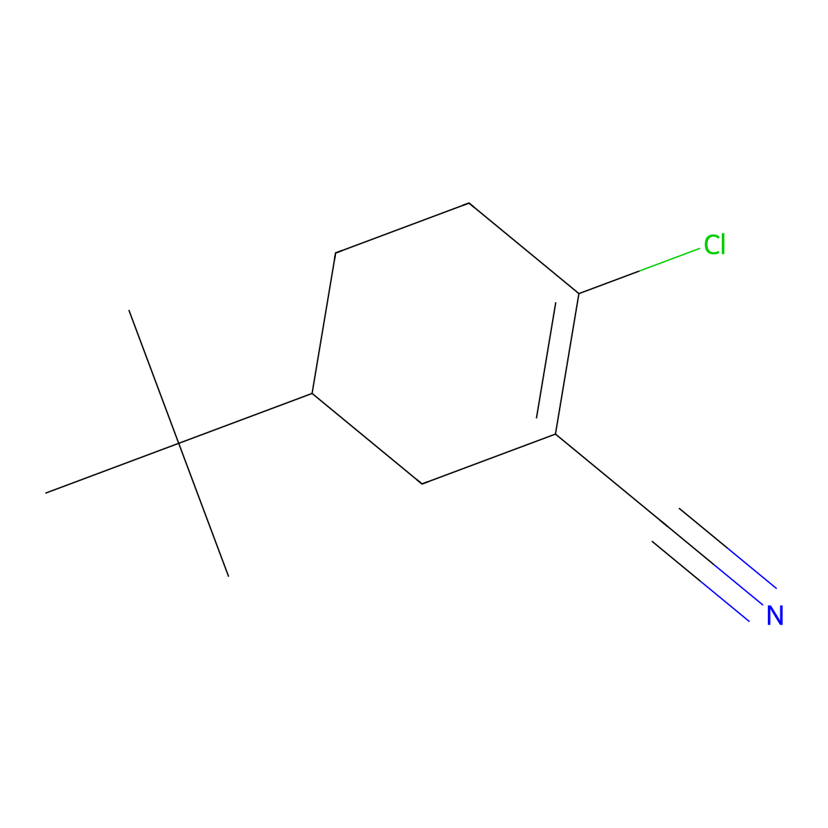 5-(Tert-butyl)-2-chlorocyclohex-1-ene-1-carbonitrile molecular structure, CAS 2102408-93-3