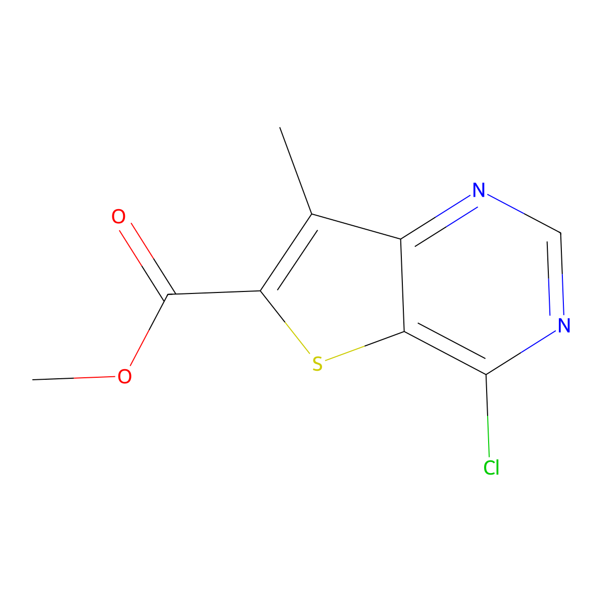 Methyl 4-chloro-7-methylthieno[3,2-D]pyrimidine-6-carboxylate molecular structure, CAS 2102408-96-6