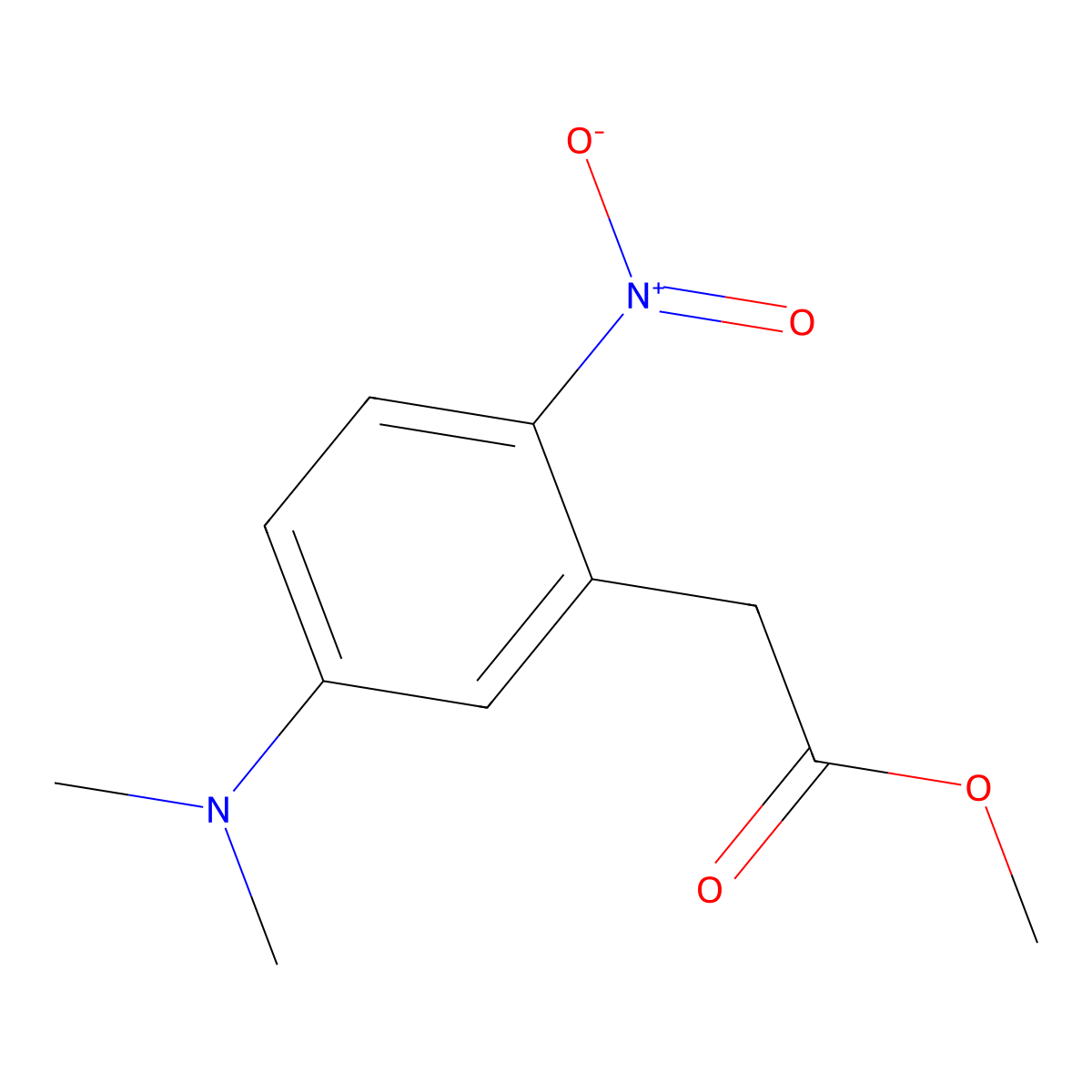 Methyl 2-(5-(dimethylamino)-2-nitrophenyl)acetate molecular structure, CAS 2102408-97-7