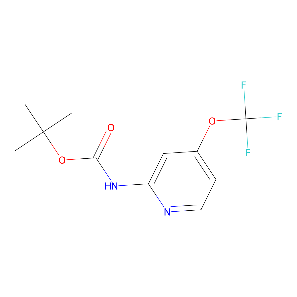 tert-butyl N-[4-(trifluoromethoxy)pyridin-2-yl]carbamate molecular structure, CAS 2102409-01-6