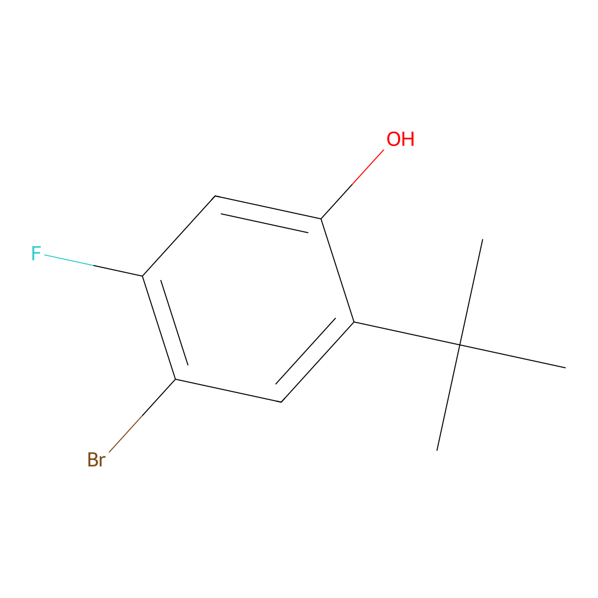 4-Bromo-2-(tert-butyl)-5-fluorophenol molecular structure, CAS 2102409-07-2