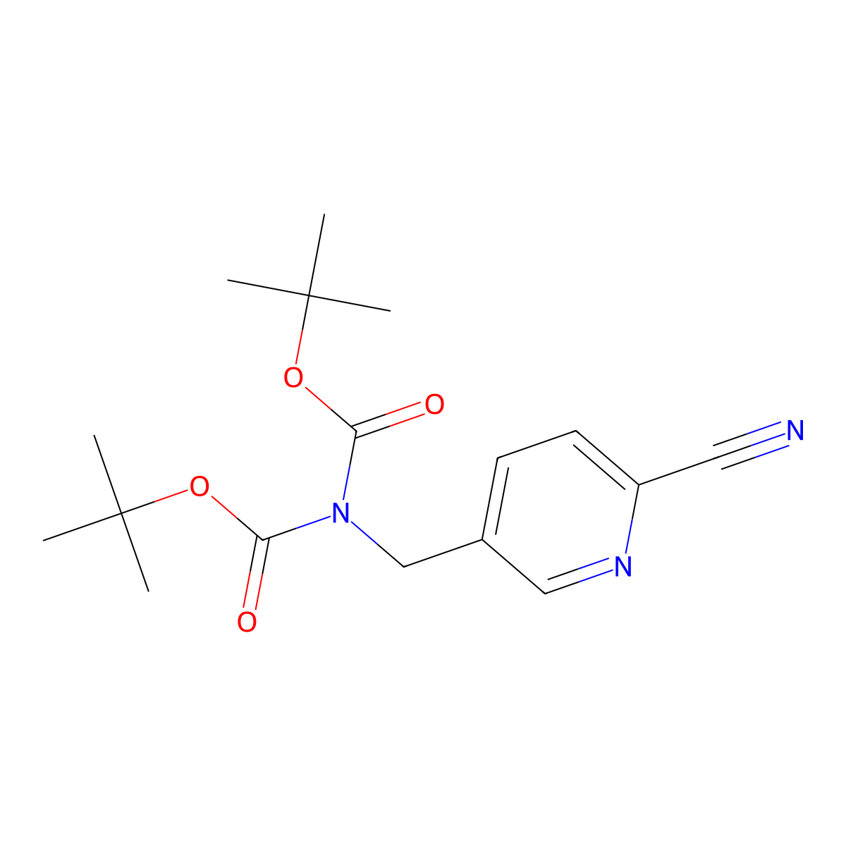 DI-Tert-butyl (6-cyanopyridin-3-YL)methyliminodicarbonate molecular structure, CAS 2102409-08-3